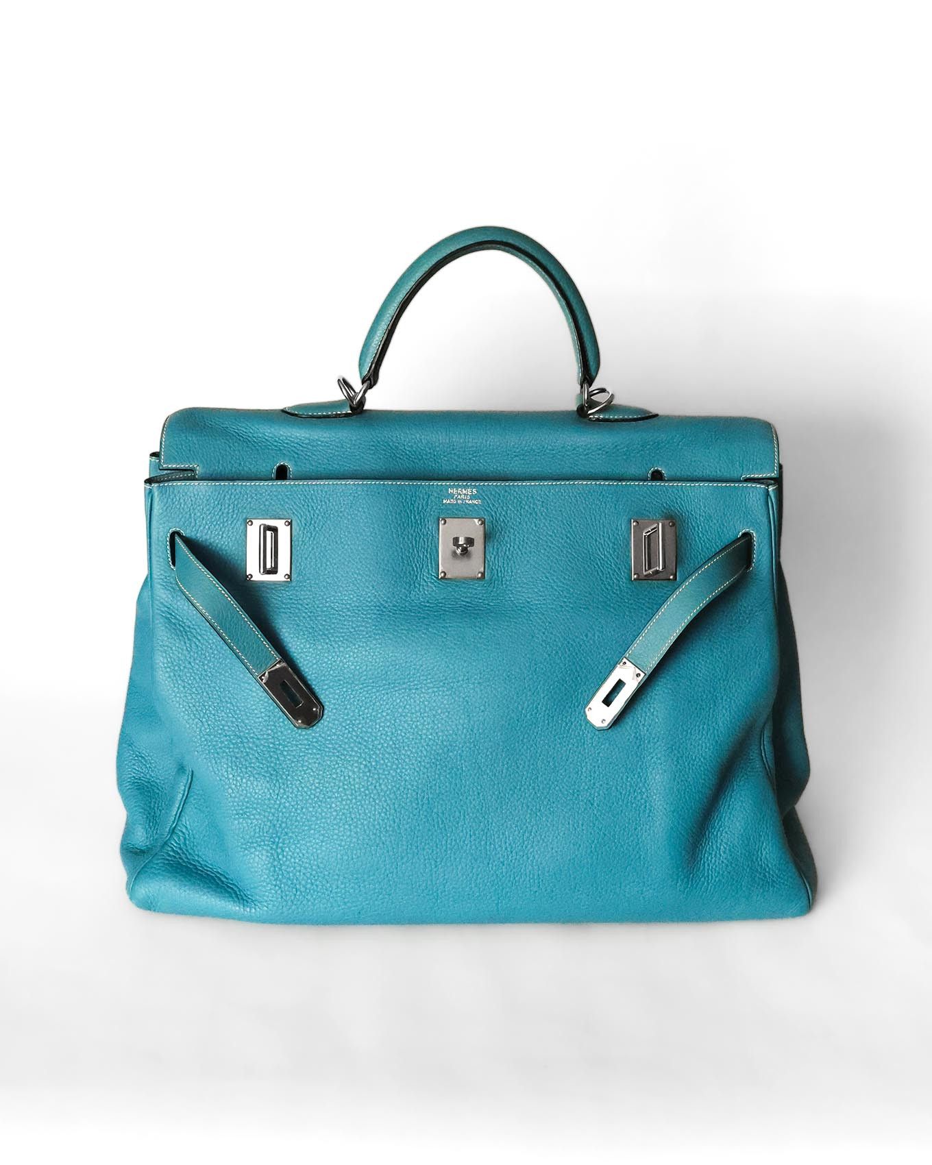 Hermes Kelly 50 Voyage Blue Jean Togo 2004 Size ONE SIZE - 13 Thumbnail