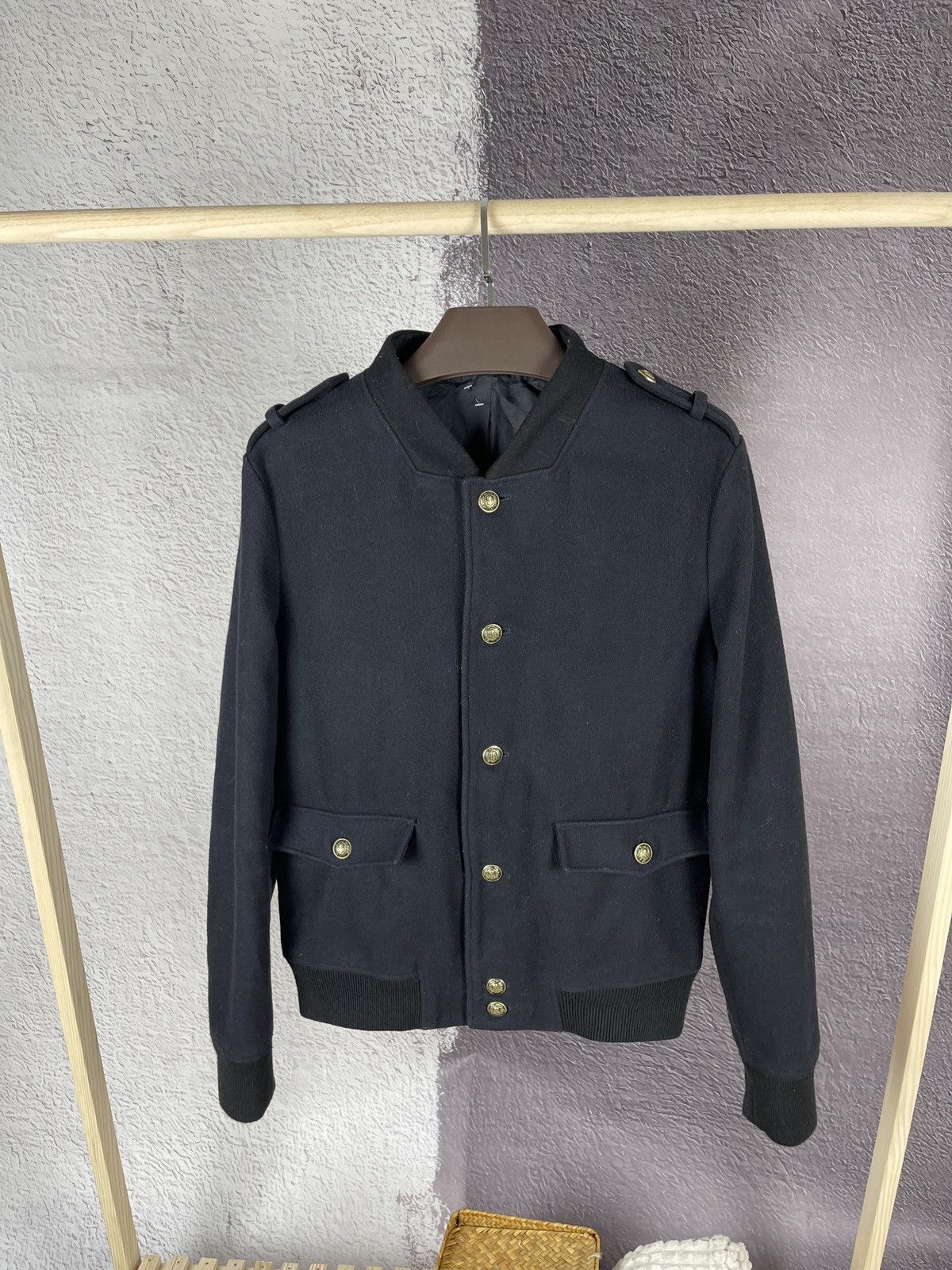 The Kooples The Kooples wool nylon bomber jacket navy/black Size US L / EU 52-54 / 3 - 1 Thumbnail