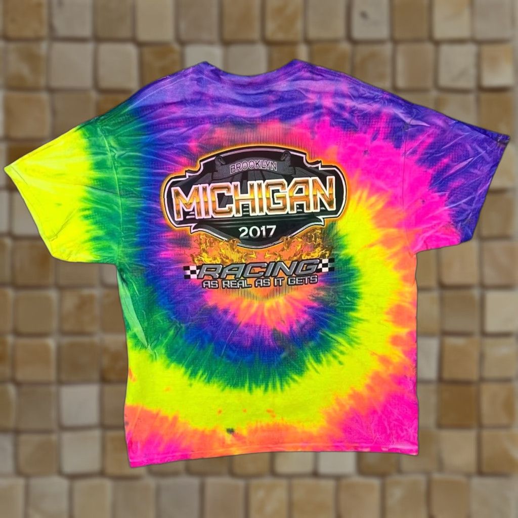 Gildan Michigan Racing 2017 “As Real As It Gets” Motorsports Graphic Tie Dye T-Shirt XL Size US XL / EU 56 / 4 - 1 Thumbnail