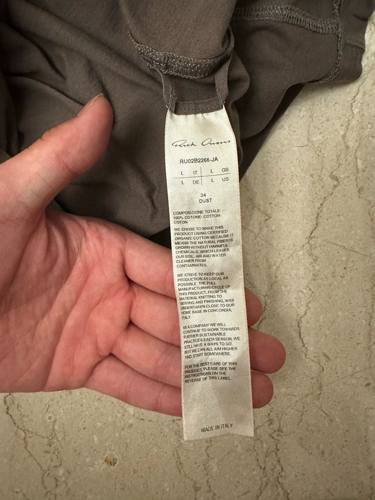 Rick Owens Rick Owens Main line taupe bottoming long sleeve-2508 Size US L / EU 52-54 / 3 - 4 Thumbnail