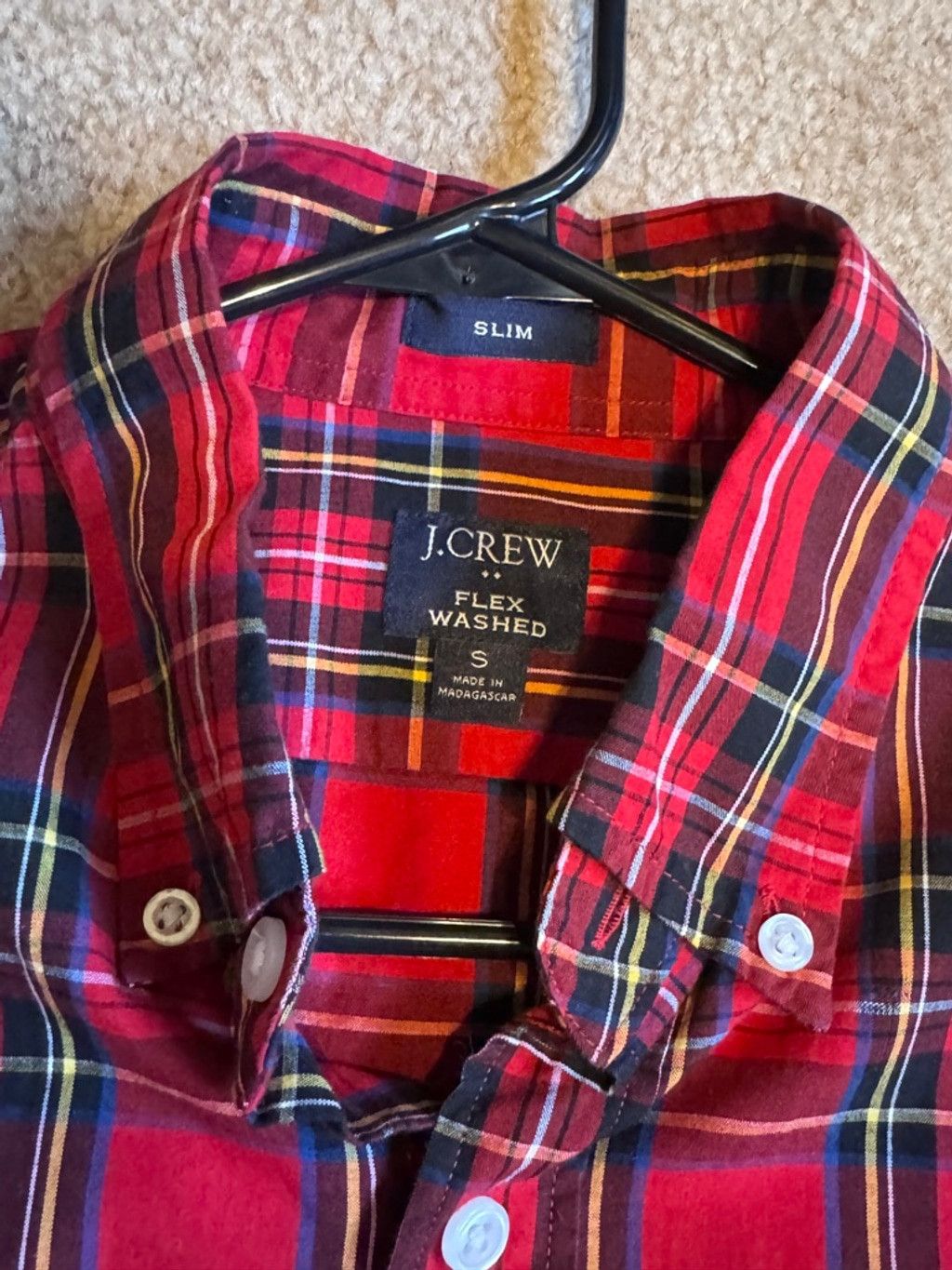 J.Crew Mens JCrew Red Plaid Button Up Sz-sm Size US S / EU 44-46 / 1 - 2 Thumbnail