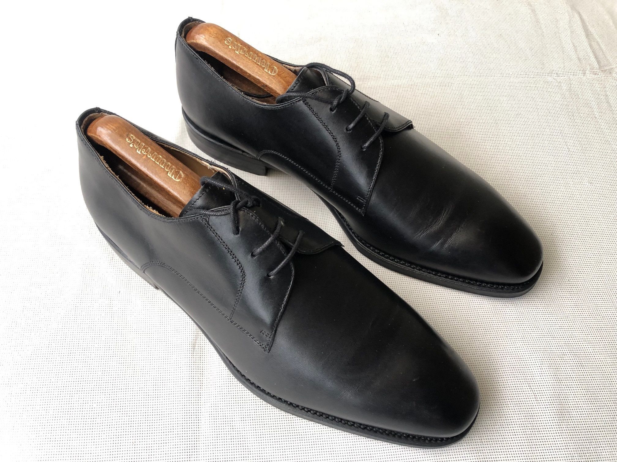 Berwick 1707 Berwick 5291 Black Leather Derby shoes Size US 10.5 / EU 43-44 - 4 Thumbnail
