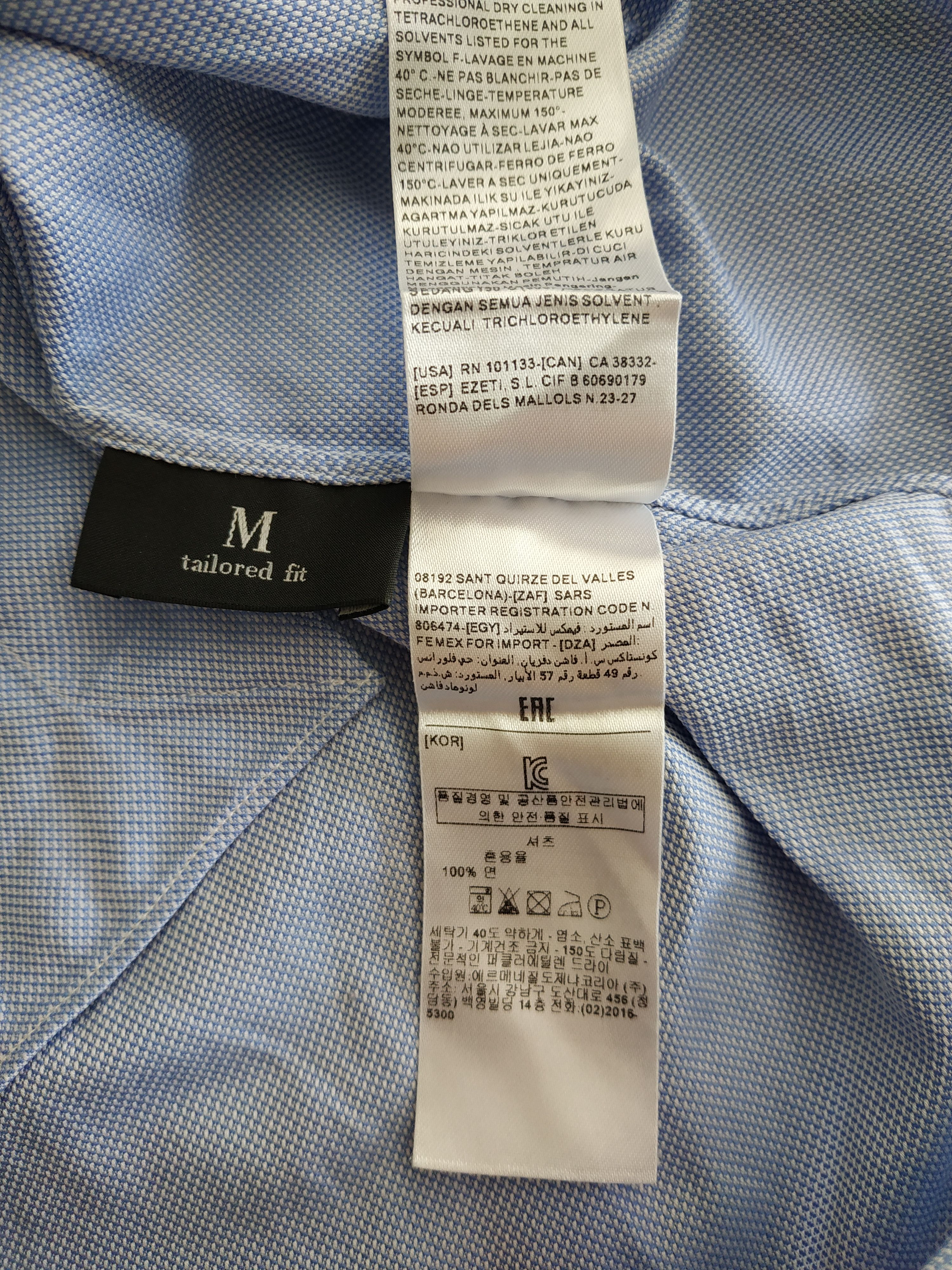 Ermenegildo Zegna ERMENEGILDO ZEGNA Men's Button Up Shirt, MEDIUM (42 Collar) Size US M / EU 48-50 / 2 - 10 Thumbnail