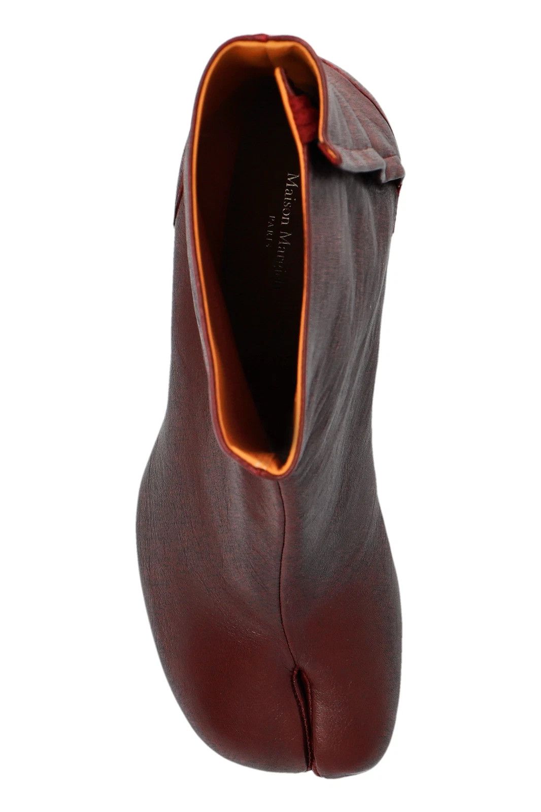 MAISON MARGIELA Tabi Burgundy Leather 80mm Ankle Boots