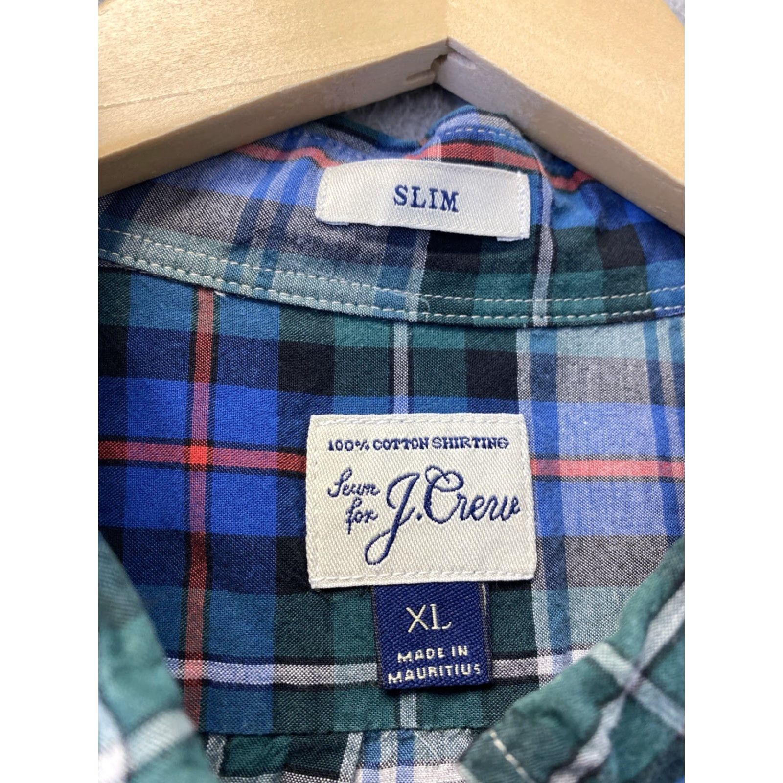J.Crew J.Crew Shirt Men XL Multicolor Plaid Button-Down Oxford Slim Fit Long Sleeve Blue Green Red Size US XL / EU 56 / 4 - 3 Thumbnail