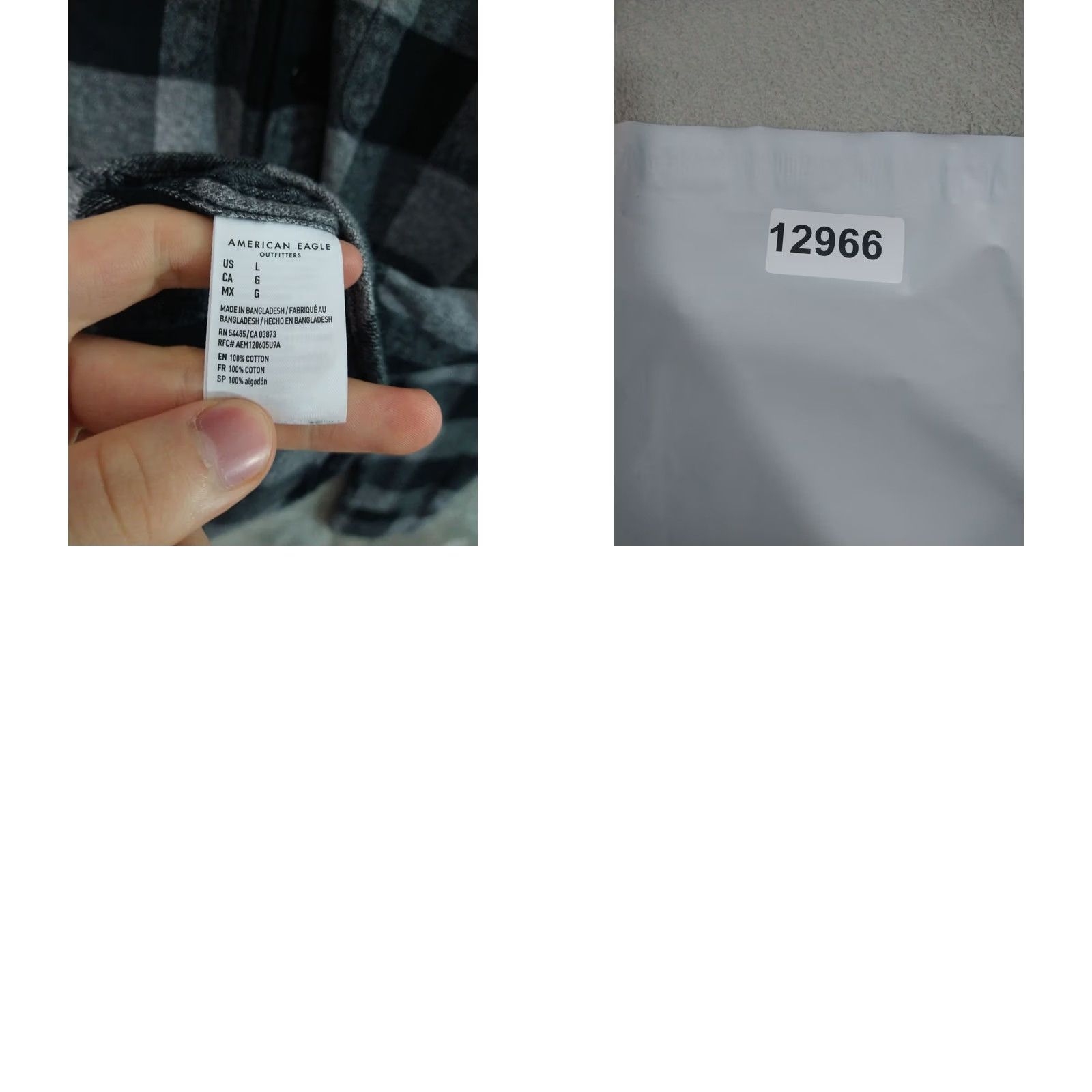 American Eagle Outfitters American Eagle Outfitters Shirt Mens Large Black Plaid Classic Fit Button-Up Flannel Cotton Size US L / EU 52-54 / 3 - 8 Thumbnail