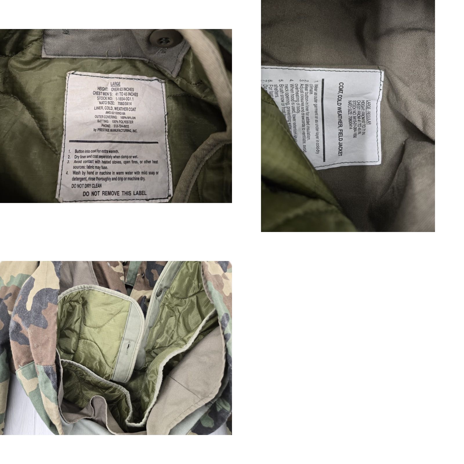 Vintage VINTAGE M65 Jacket Regular Large US Army Field Woodland Camo Cold Weather Hooded Pockets Size US L / EU 52-54 / 3 - 9 Thumbnail