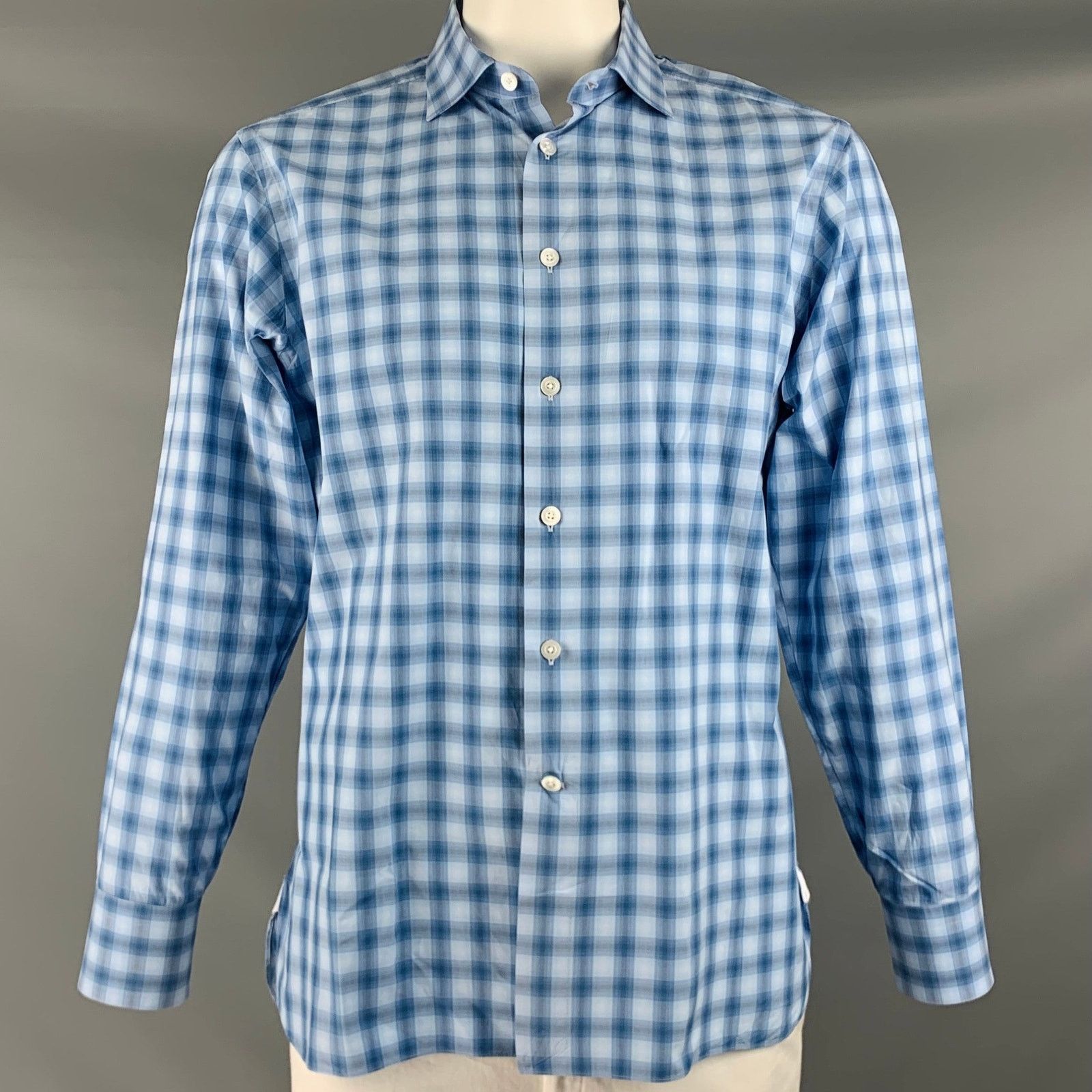 Other LORENZINI Blue Plaid Cotton Button Up Long Sleeve Shirt Size US XXL / EU 58 / 5 - 1 Thumbnail