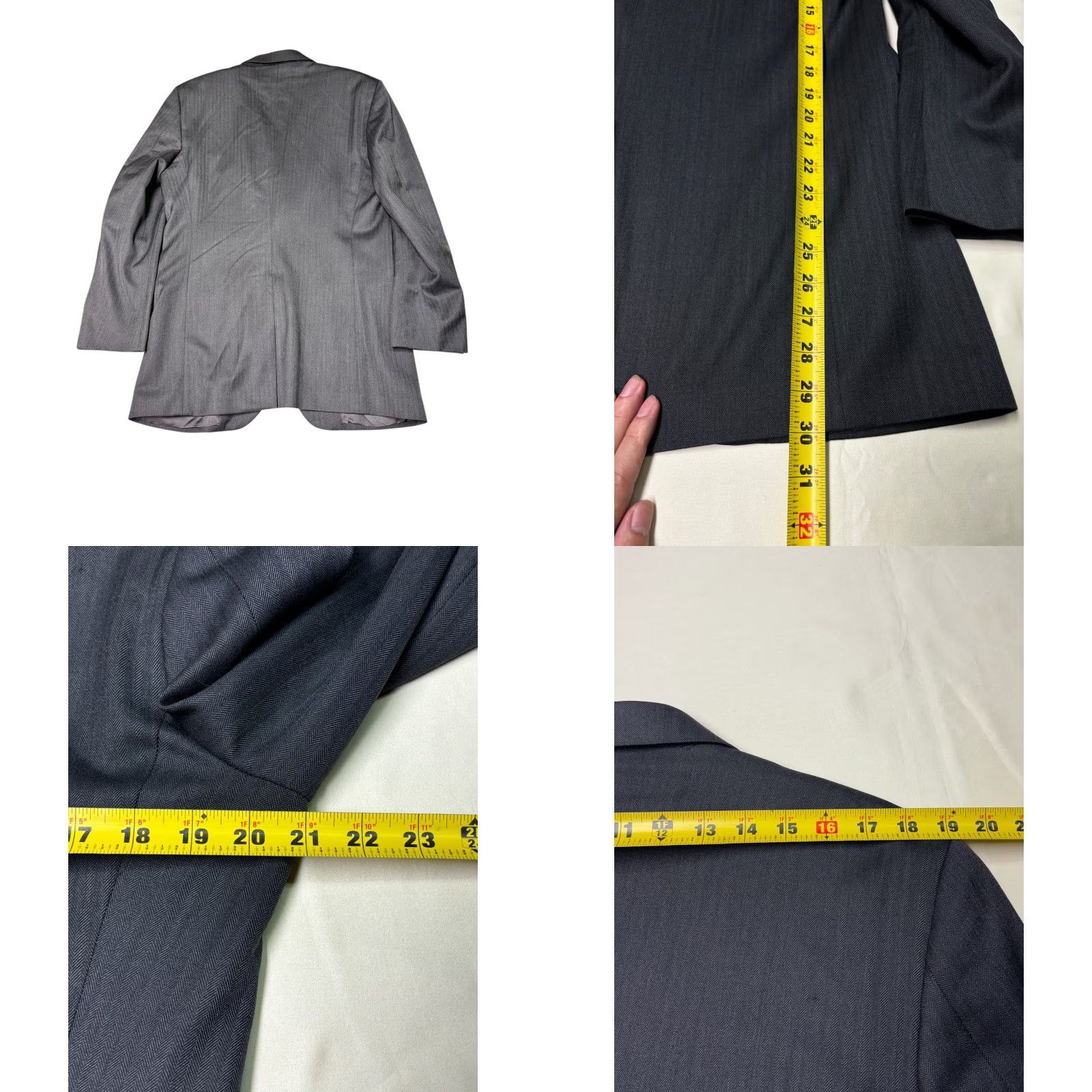 Brooks Brothers Brooks Brothers Madison 1818 Gray Herringbone Wool Blazer Jacket Mens 40L Size 40R - 8 Thumbnail
