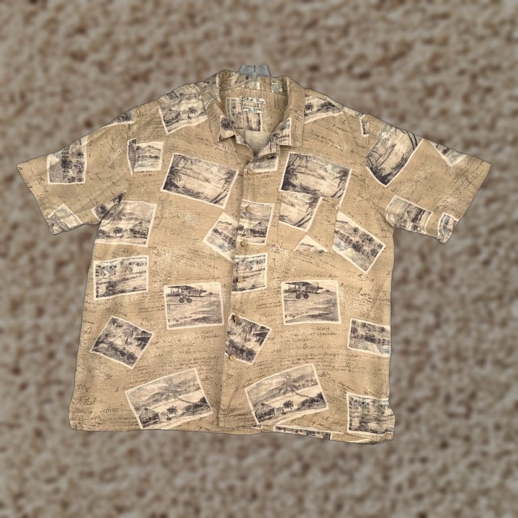 Vintage VINTAGE Batik Bay Shirt Men 2XL Beige Floral Silk Button-Up Hawaiian Resort Vacation Aloha 100% Silk Reads Size US XXL / EU 58 / 5 - 1 Thumbnail