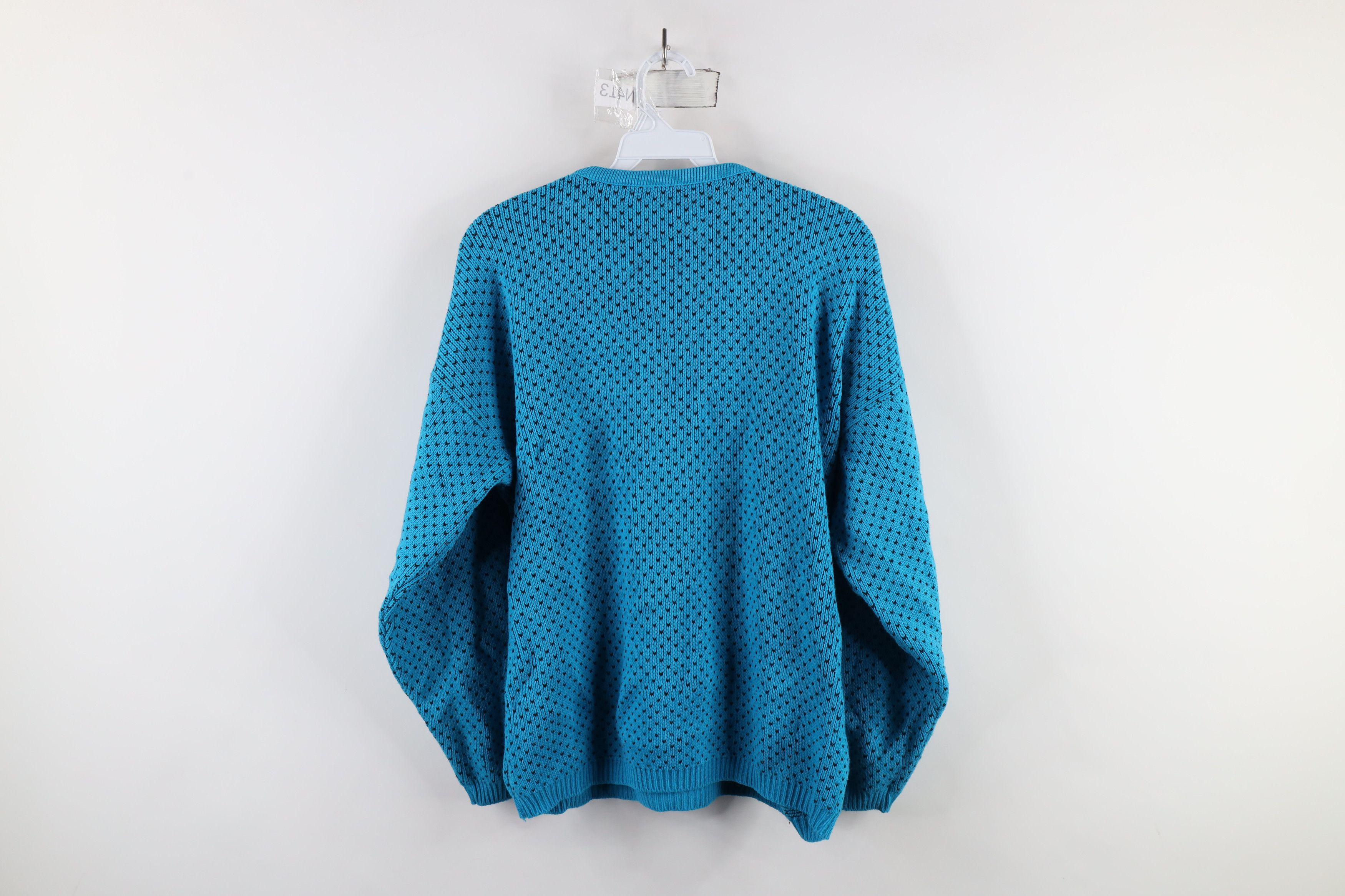 Vintage Vintage 90s Streetwear Flower Geometric Knit Mom Sweater Size XL / US 12-14 / IT 48-50 - 9 Thumbnail