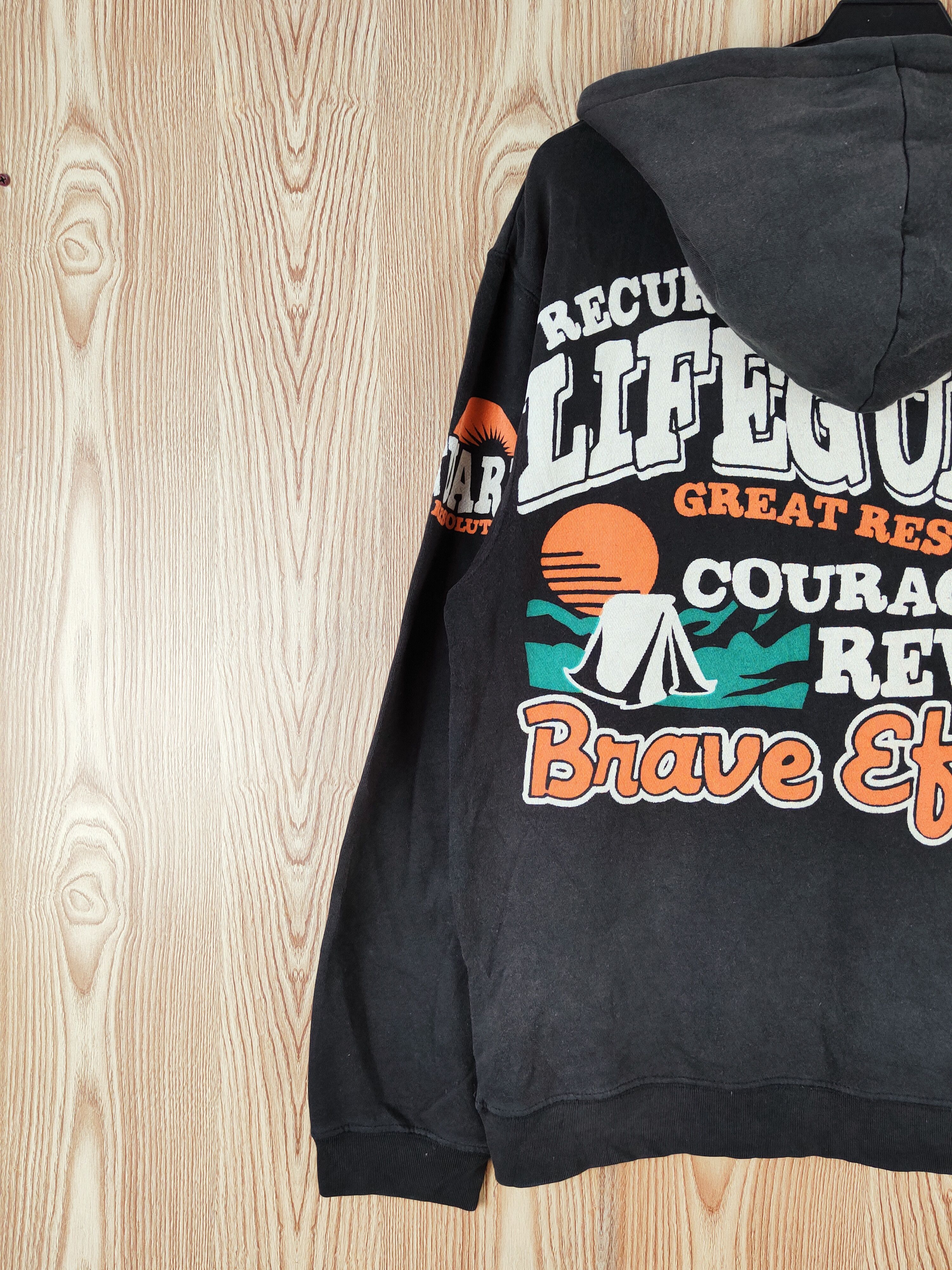Japanese Brand Lifeguard Black Faded Hoodie Sweatshirts #W121 Size US M / EU 48-50 / 2 - 11 Thumbnail