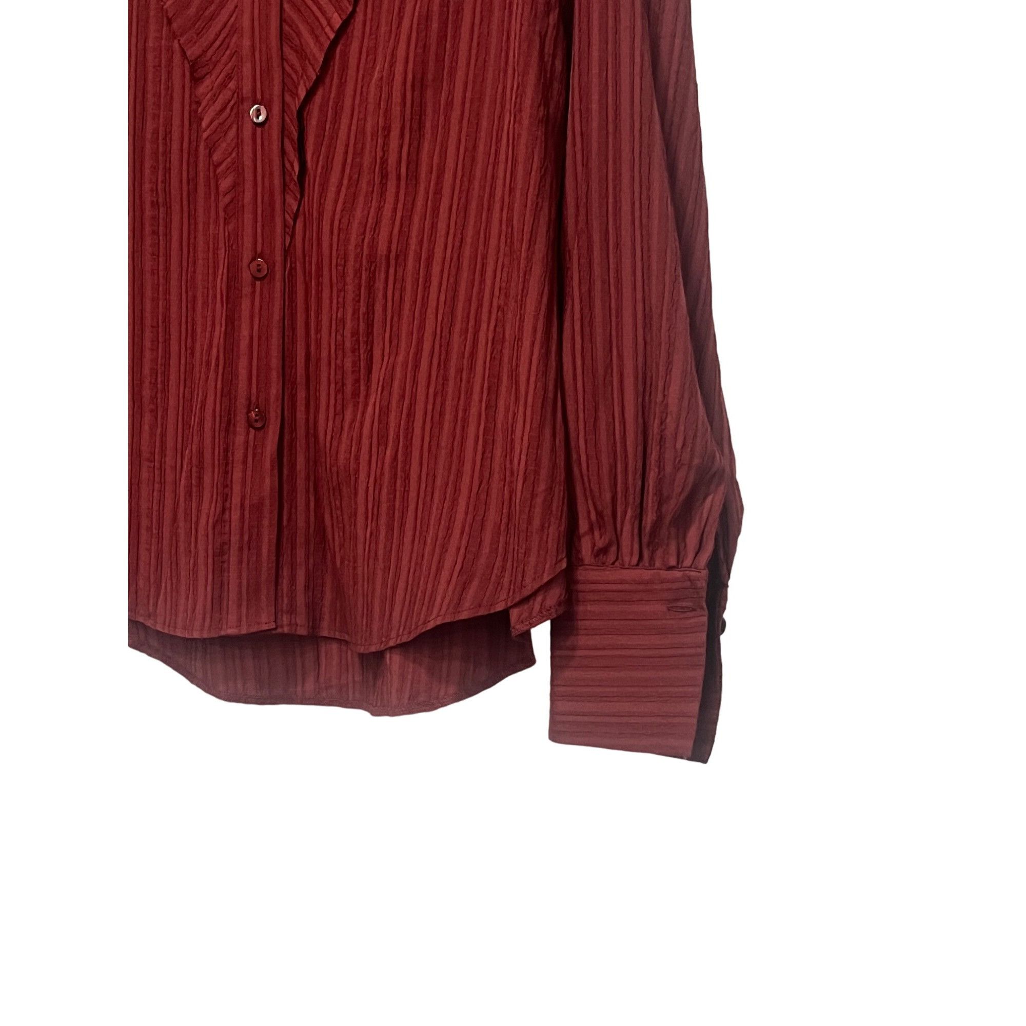 Topshop Topshop textured panel shirt in berry, Sz. 6 Size M / US 6-8 / IT 42-44 - 13 Thumbnail