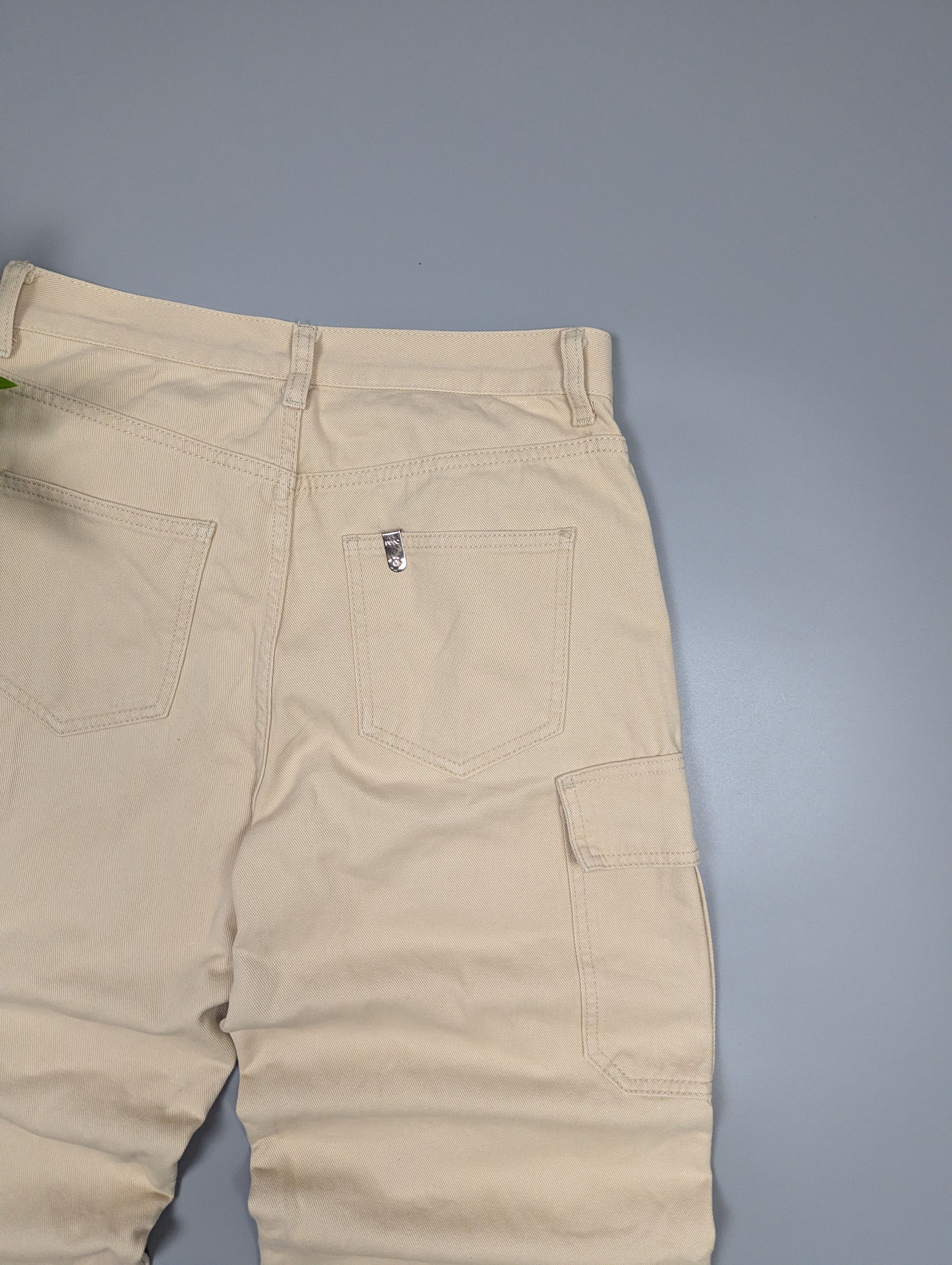 Liu Jo Liu Jo Y2K Beige Wide Leg Cargo Pants Multi Pocket Baggy Size 31" - 20 Thumbnail