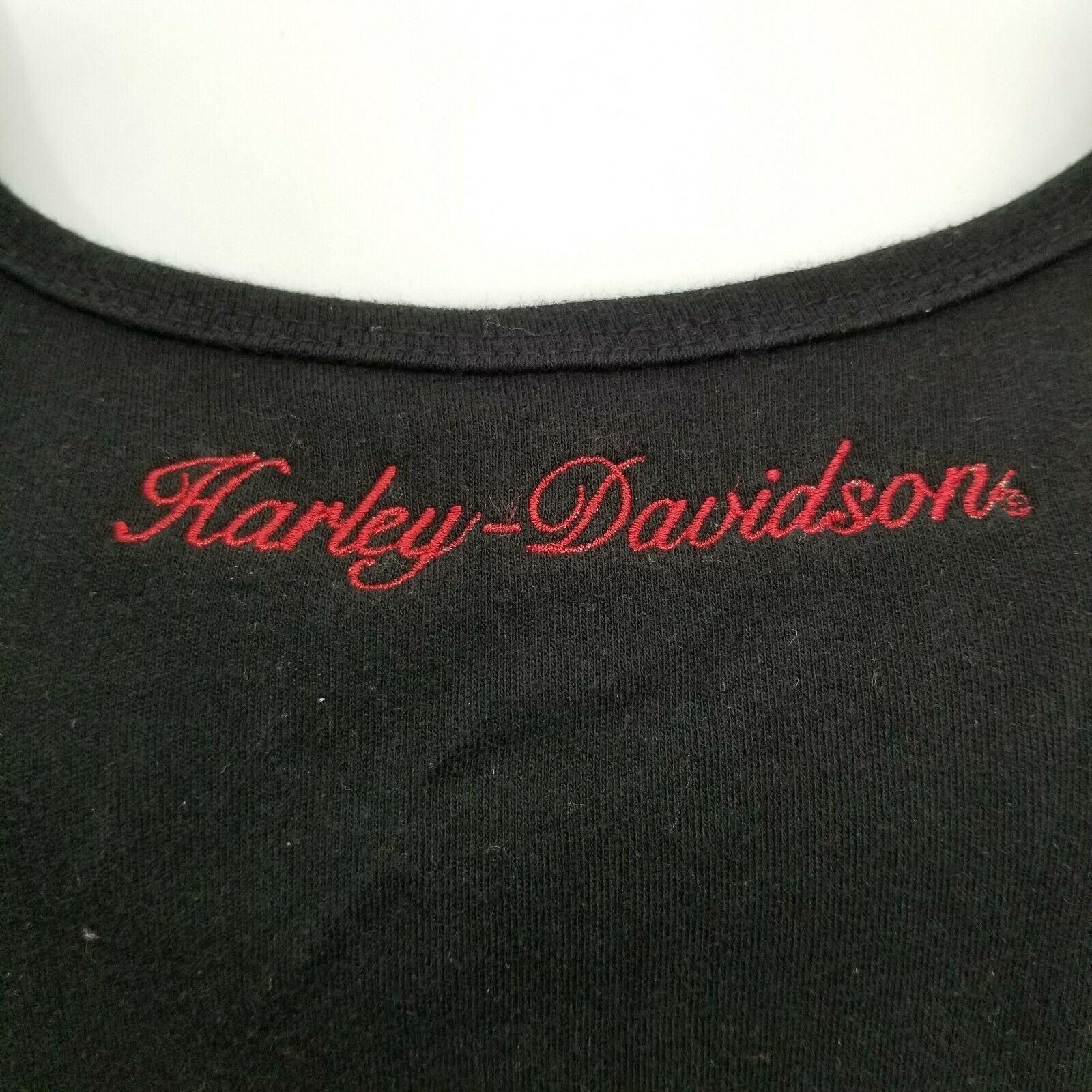Harley Davidson Harely Davidson Black Long Sleeve Scoop Neck Embroidered Top Size L / US 10 / IT 46 - 2 Thumbnail