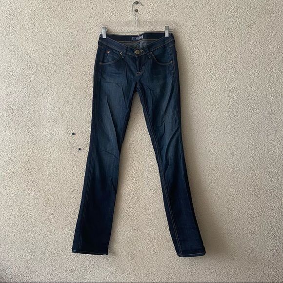 Hudson Hudson Womens Jeans Blue Straight Leg Dark Wash Solid Denim Size 25" / US 0 / IT 36 - 1 Thumbnail