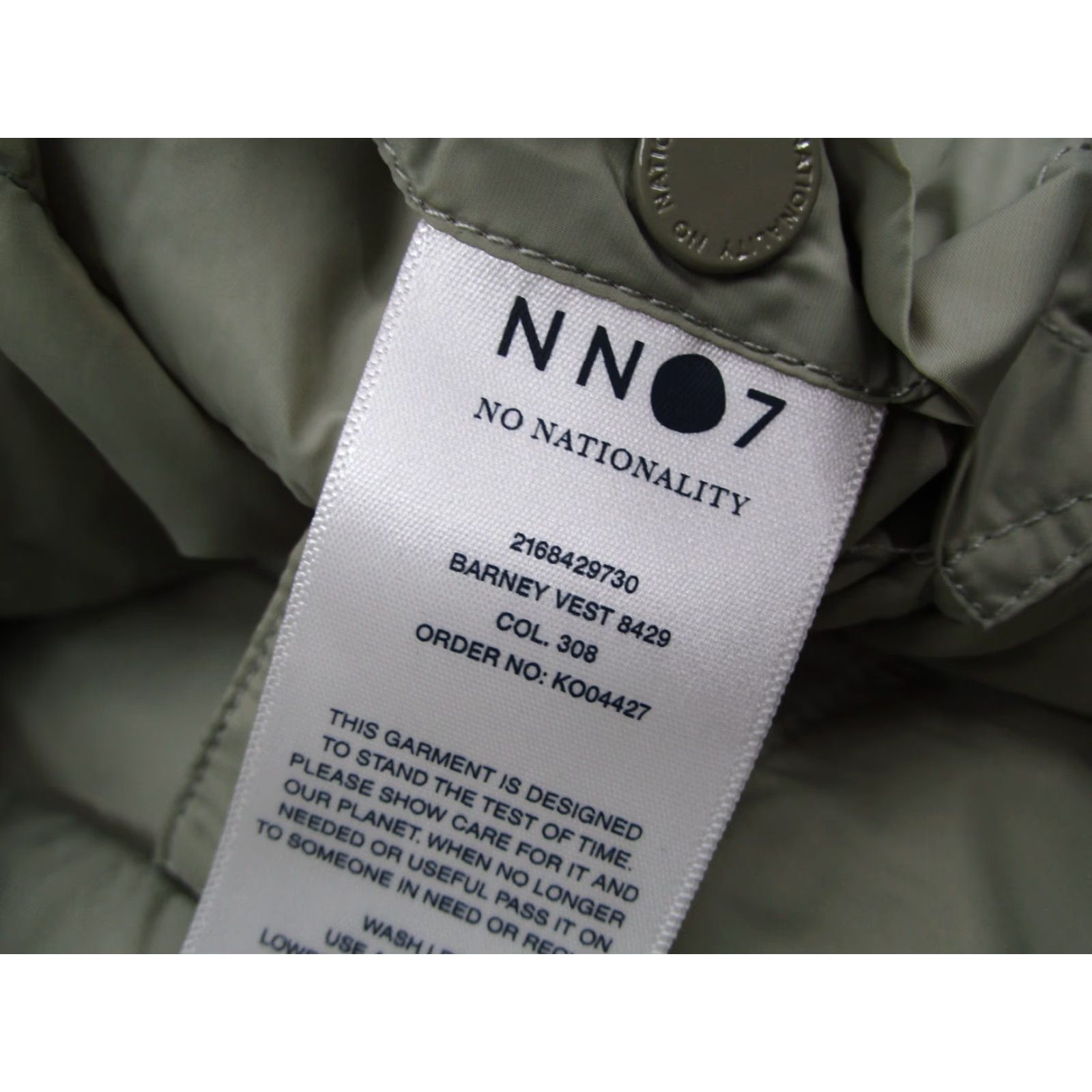 NN07 NN07 No Nationality Vest Mens Medium Green Barney 8429 Snap Primaloft Puffer Size US M / EU 48-50 / 2 - 4 Thumbnail