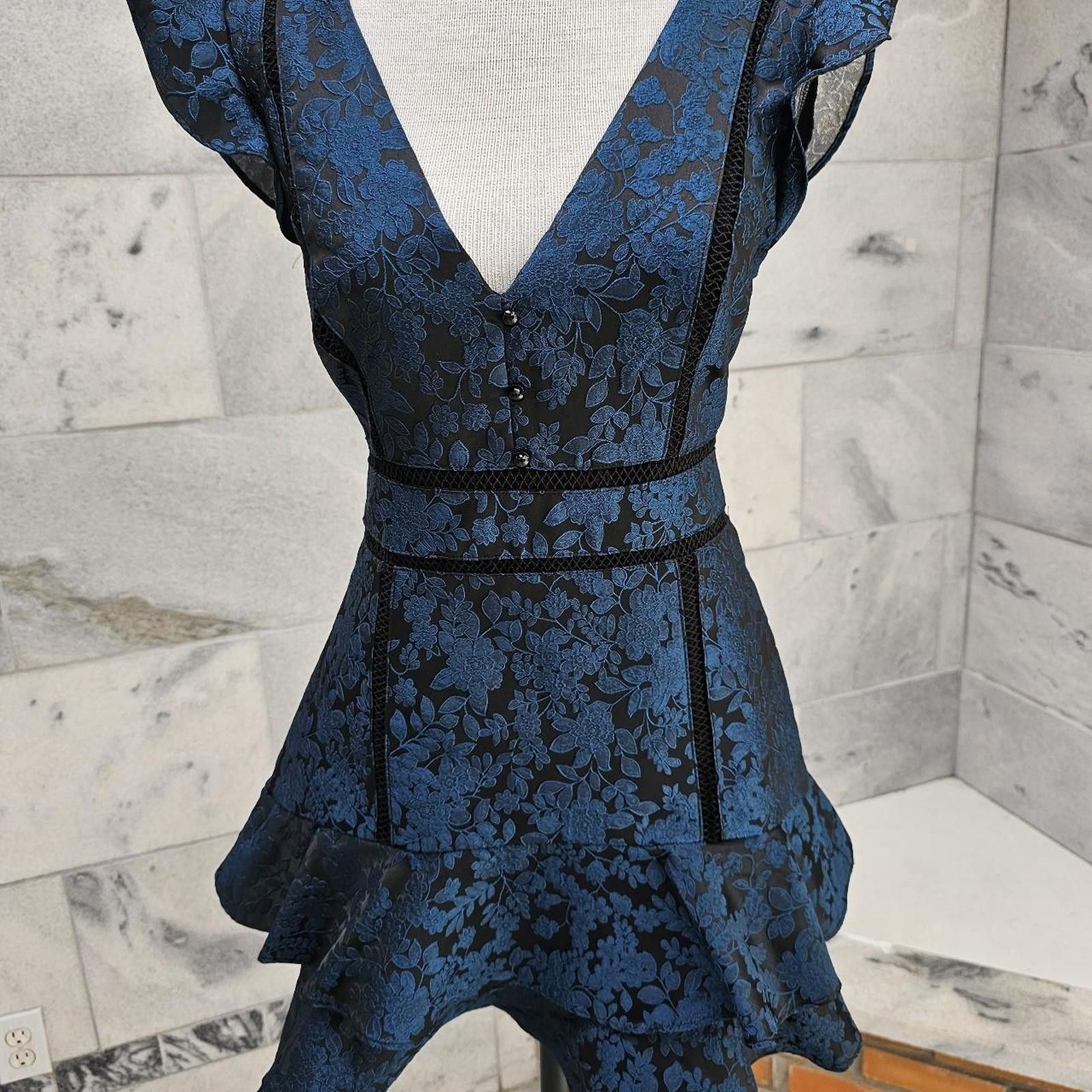 Lulus Lulus Women's Blue and Black Dress Size S / US 4 / IT 40 - 2 Thumbnail