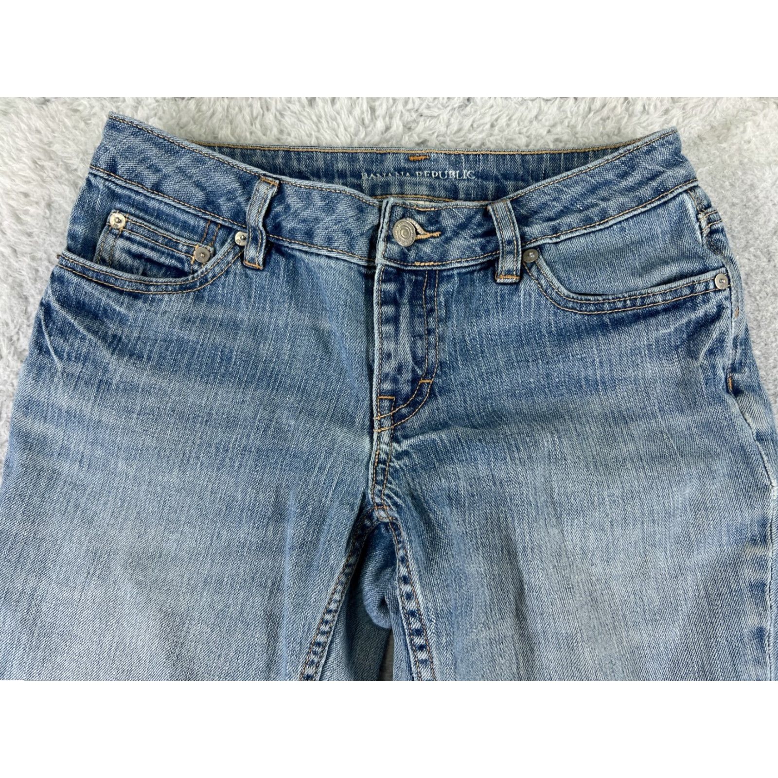 Banana Republic VINTAGE Banana Republic Women's Jeans Pants Bootcut Light Wash Low Rise 26x30 Denim Size 26" / US 2 / IT 38 - 4 Thumbnail