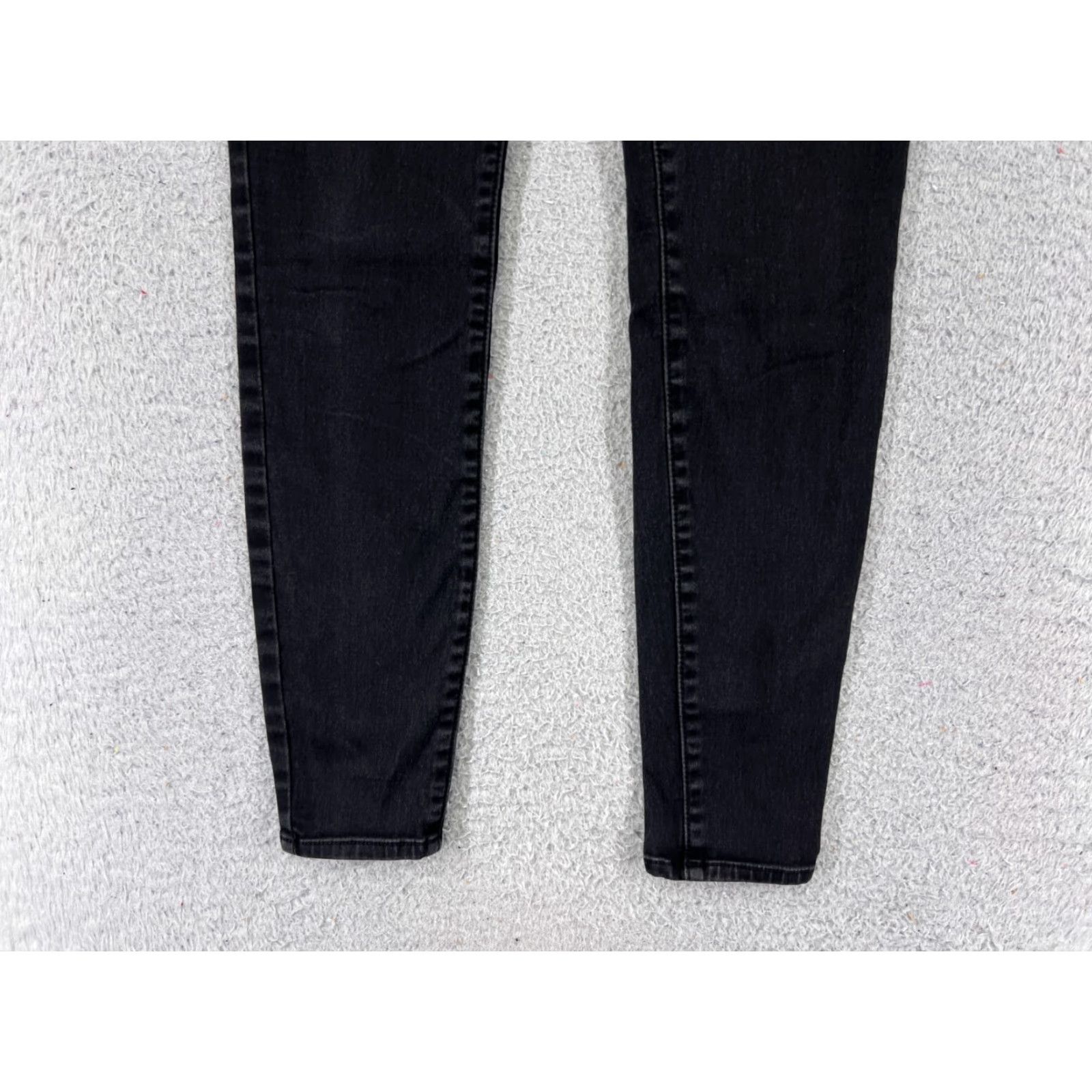 Vintage Refuge Jeans Womens 4 Black Denim Skinny Mid Rise 24x27 Cotton Blend 5-Pocket Design Regular Inseam 27 in Size 27" / US 4 / IT 40 - 2 Thumbnail