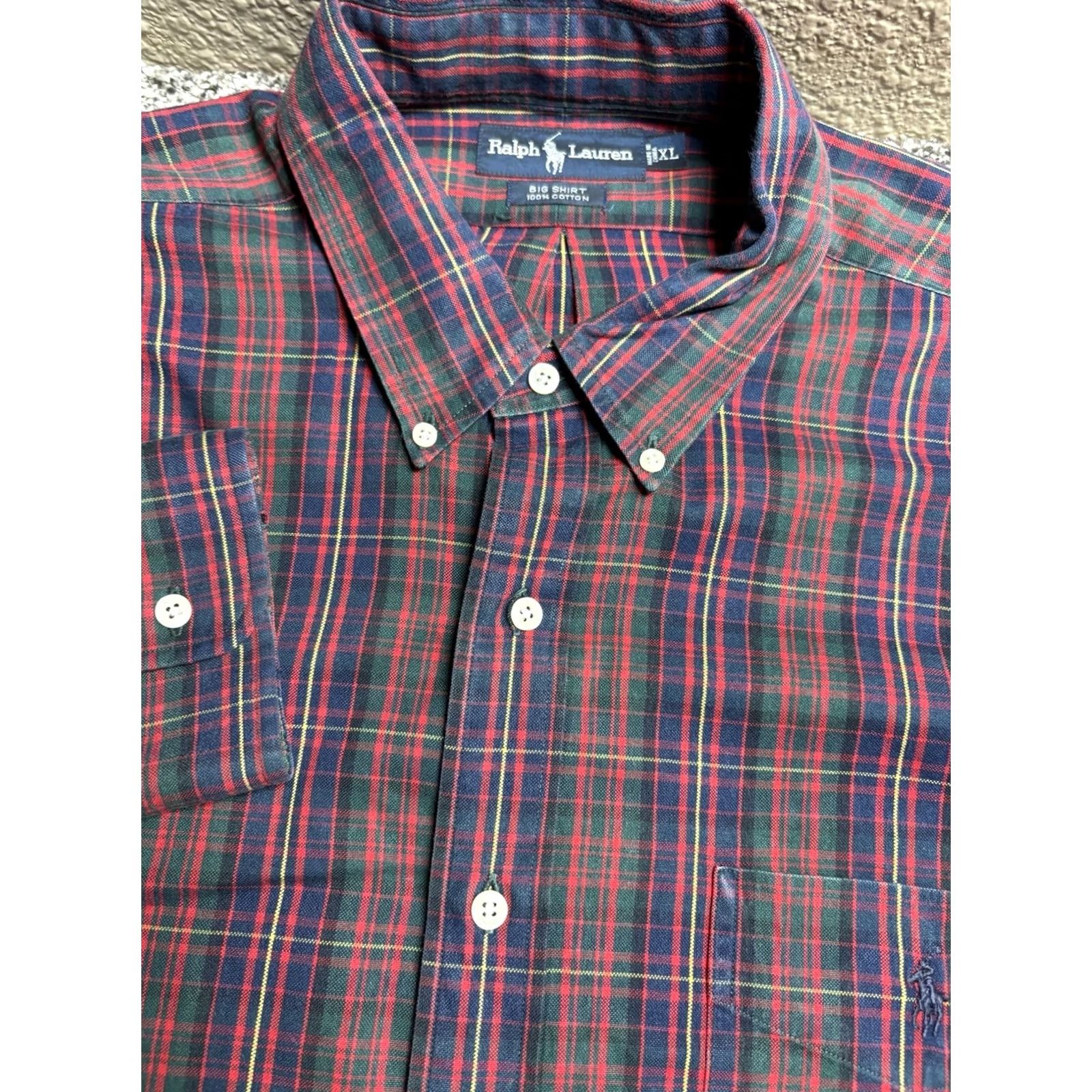 Ralph Lauren VINTAGE Ralph Lauren BIG SHIRT Mens 2XL Red Plaid Oxford Y2K Oversized Fit Button-Up Collar-Down Embroidered Logo Size US XXL / EU 58 / 5 - 4 Thumbnail