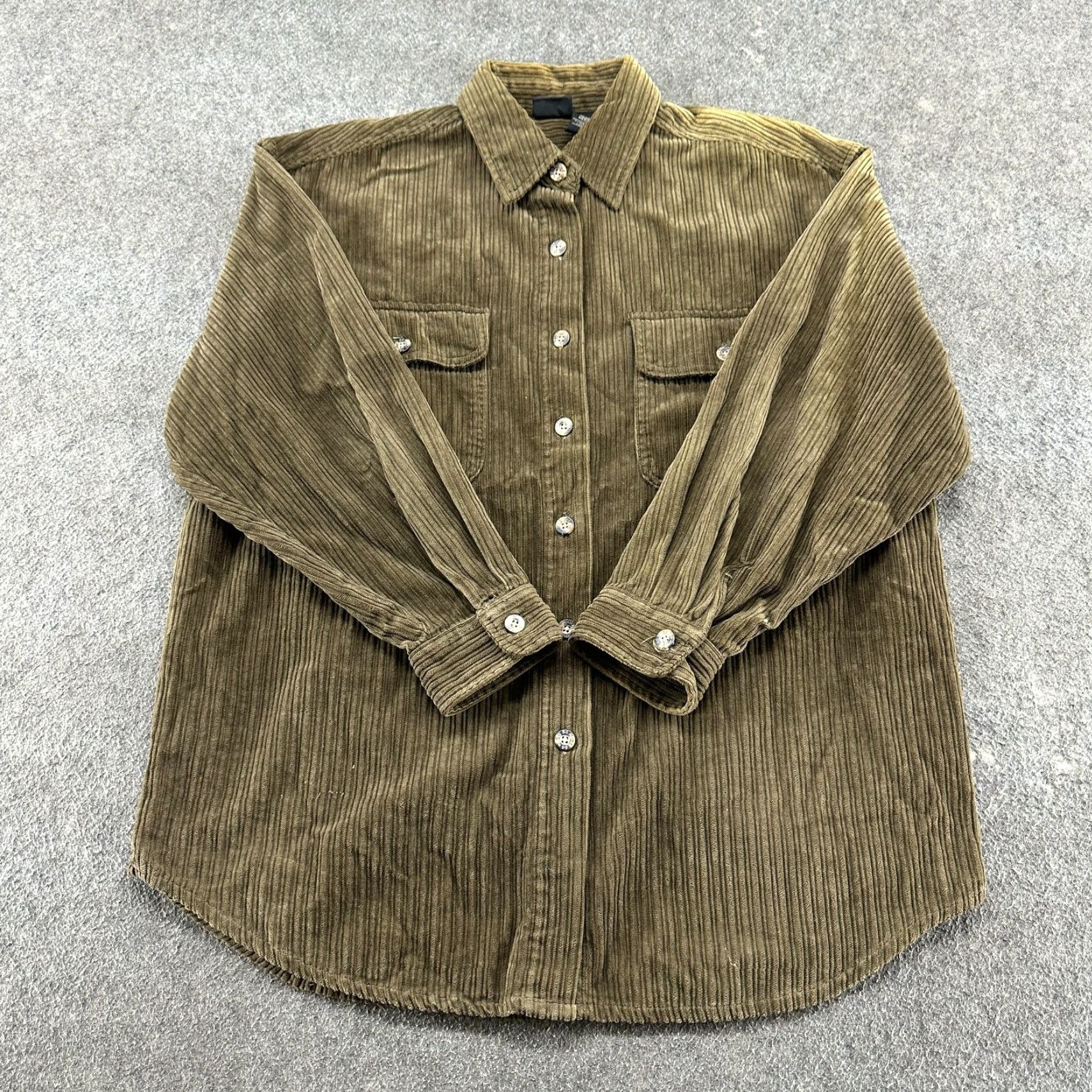 Route 66 VINTAGE Route 66 Shirt Mens M Green Corduroy Button Up Long Sleeve Cotton 90s Size US M / EU 48-50 / 2 - 2 Thumbnail
