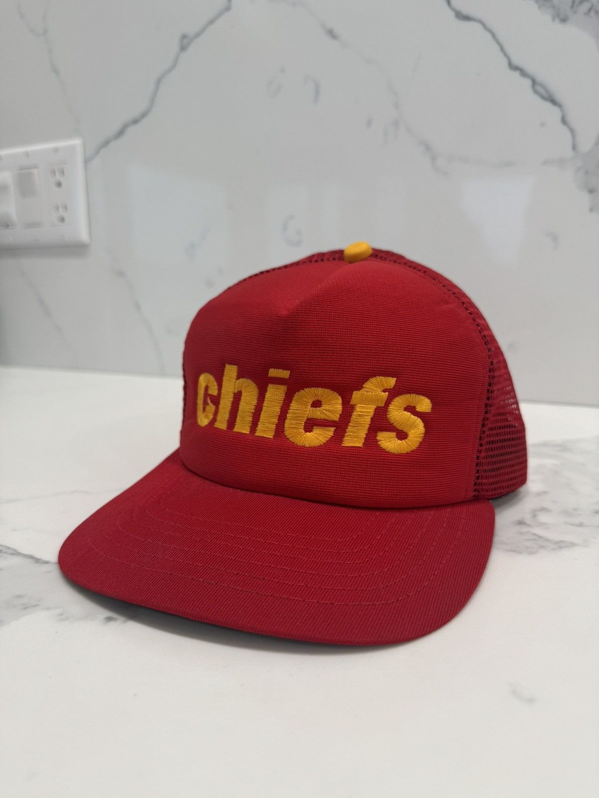 NFL Vintage 80’s Kansas City Chiefs Script Spellout Snapback Hat Size ONE SIZE - 3 Thumbnail
