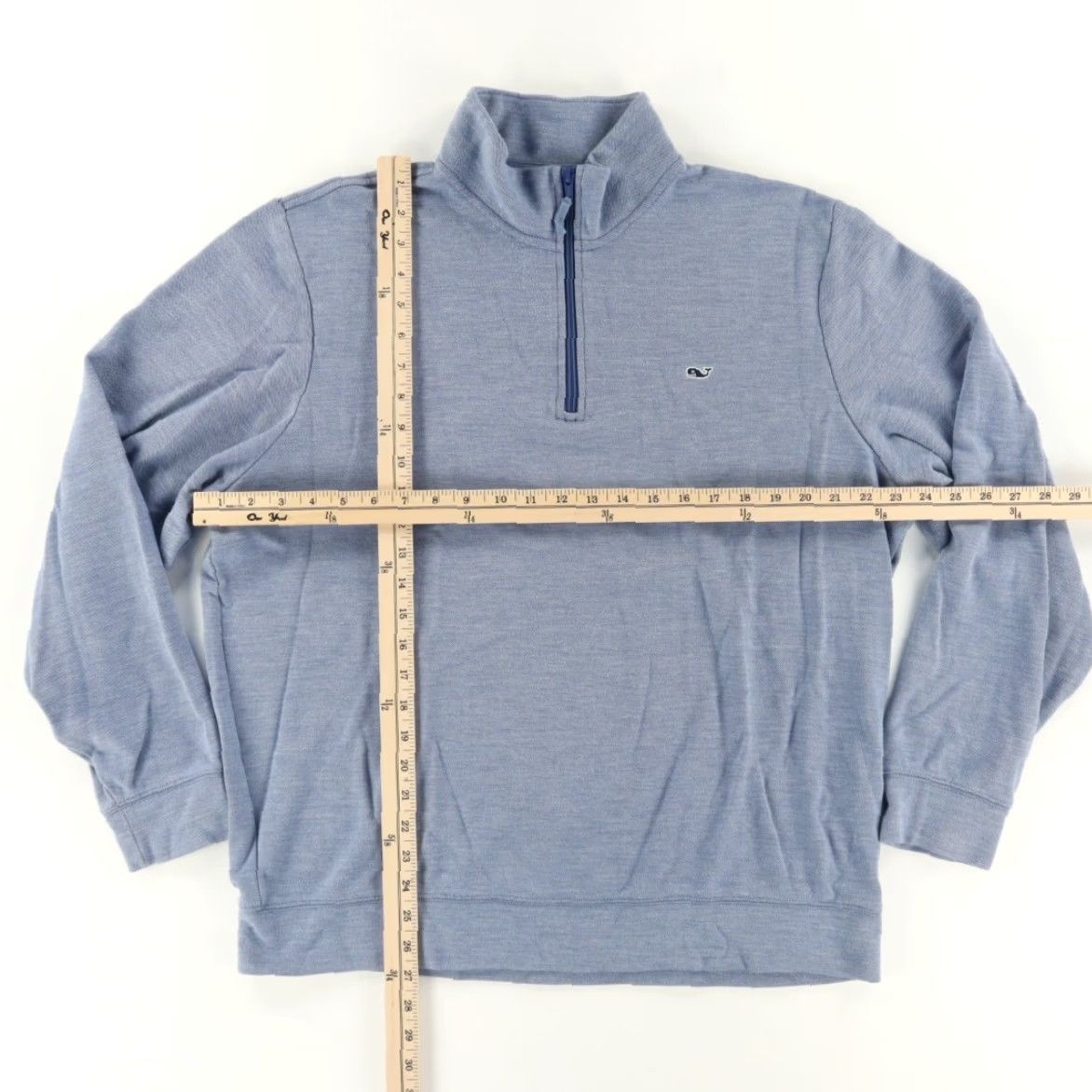 Vineyard Vines Vineyard Vines 1/4 Zip Knit Pullover Shep Heather Mock Long Sleeve Sweater Blue Men's XL Shirt Size US XL / EU 56 / 4 - 3 Thumbnail