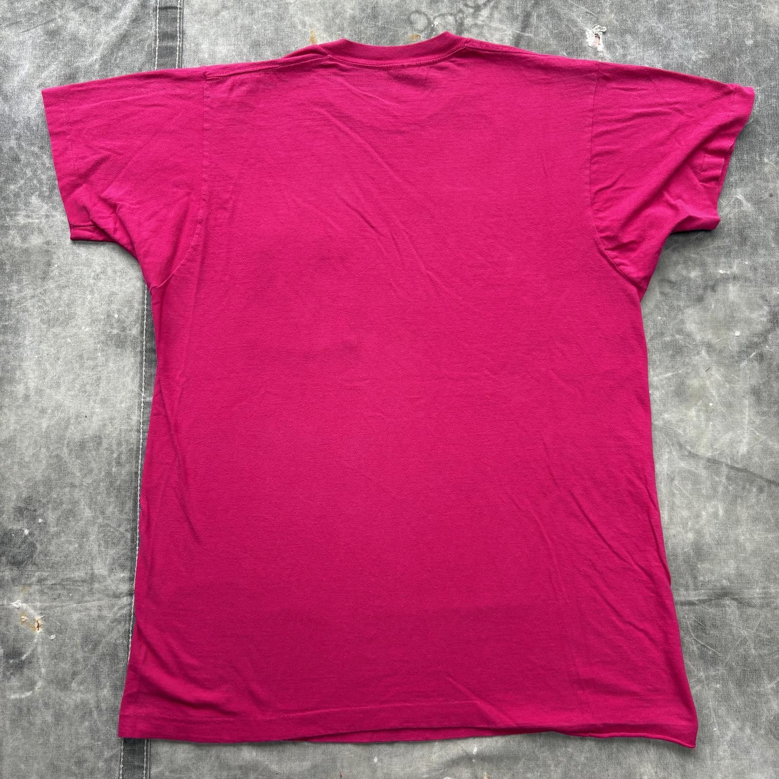 Fruit Of The Loom Vintage 90s Blank Pink Selvedge Pocket Grunge Skater Shirt Size US XL / EU 56 / 4 - 5 Thumbnail