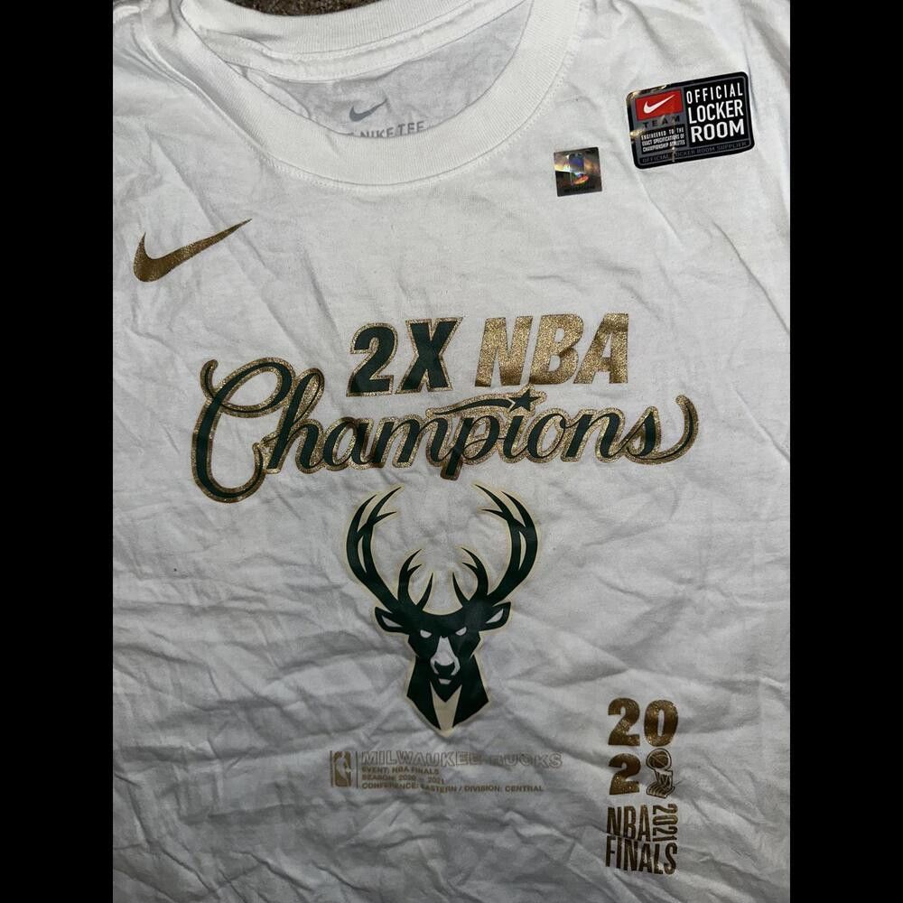 Nike Nike Men’s Milwaukee Bucks NBA Champions Locker Room White T-Shirt Size US L / EU 52-54 / 3 - 2 Thumbnail