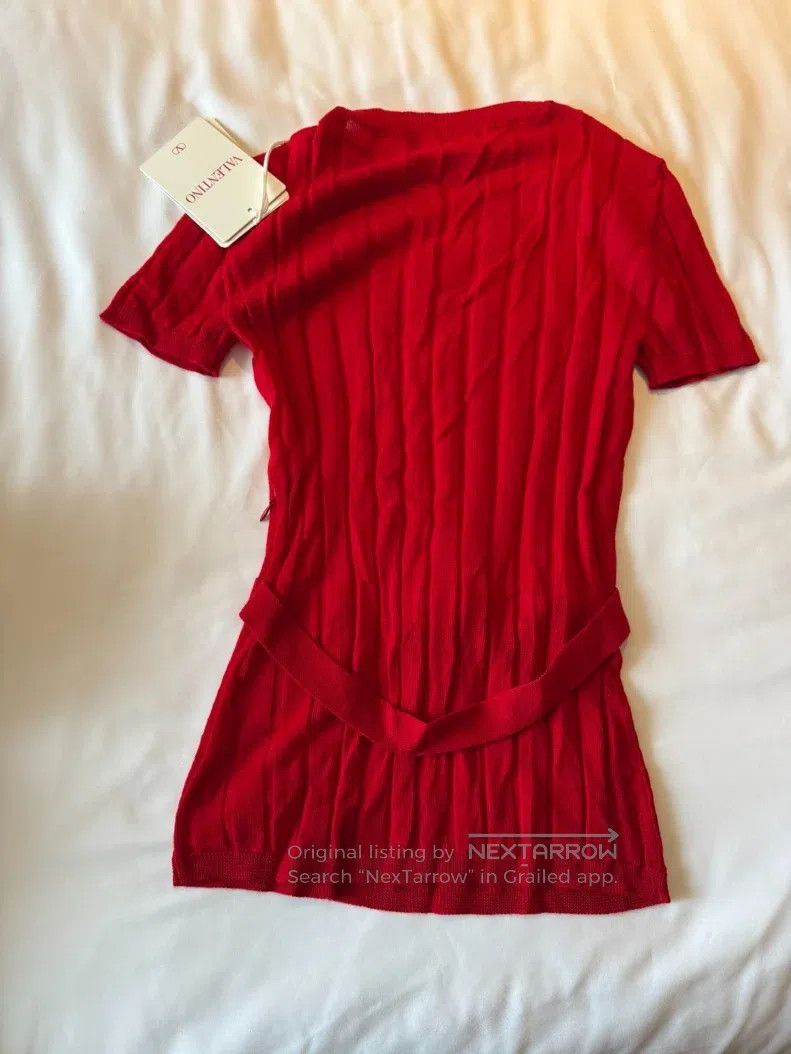 Valentino Valentino New Year's red belt knitted short sleeves Size XS / US 0-2 / IT 36-38 - 2 Thumbnail