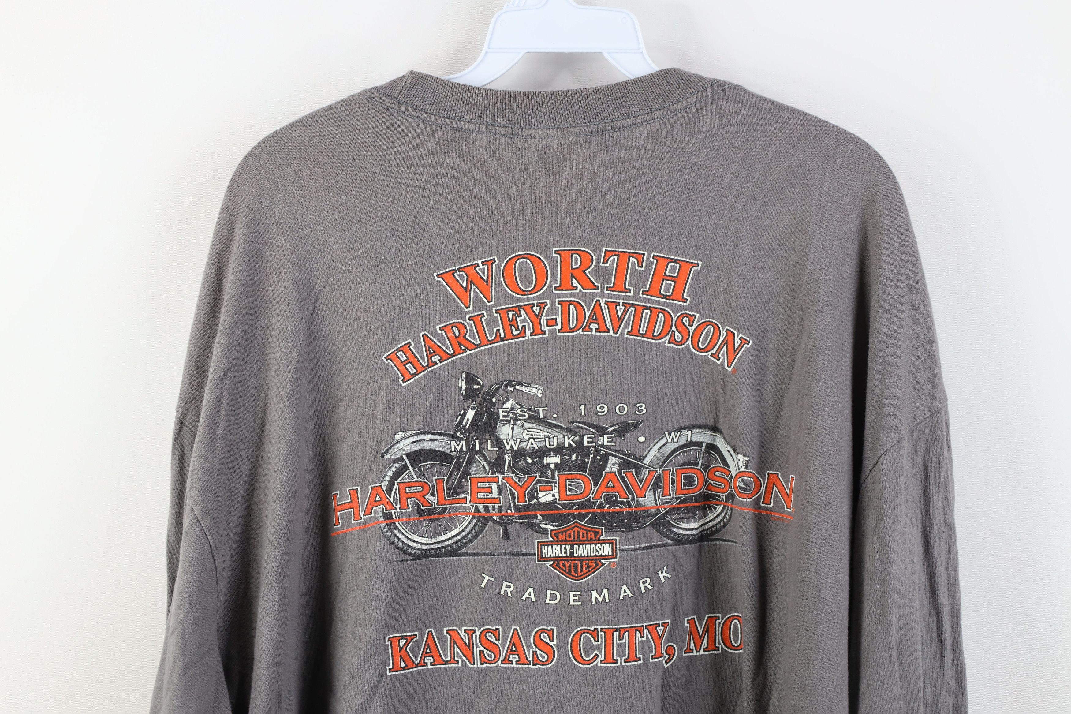 Harley Davidson Vintage Y2K Harley Davidson Motorcycles Long Sleeve T-Shirt Size US XXL / EU 58 / 5 - 14 Thumbnail