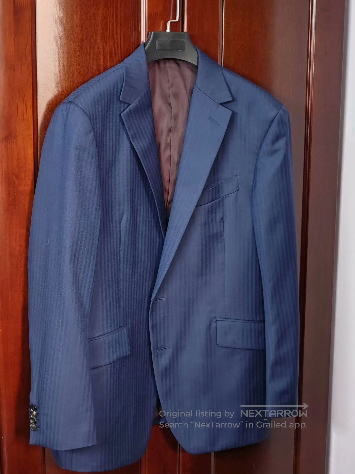 Japanese Brand Custom Italian Wool Blend Suit Jacket. Size US L / EU 52-54 / 3 - 1 Thumbnail