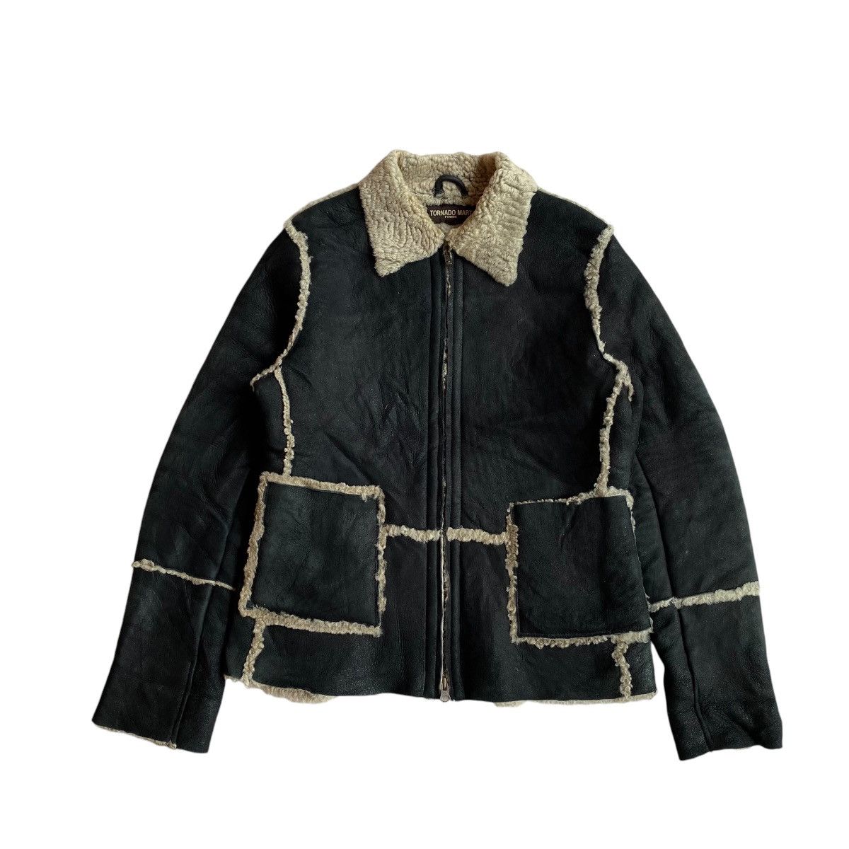 tornado mart sheep washed leather coat