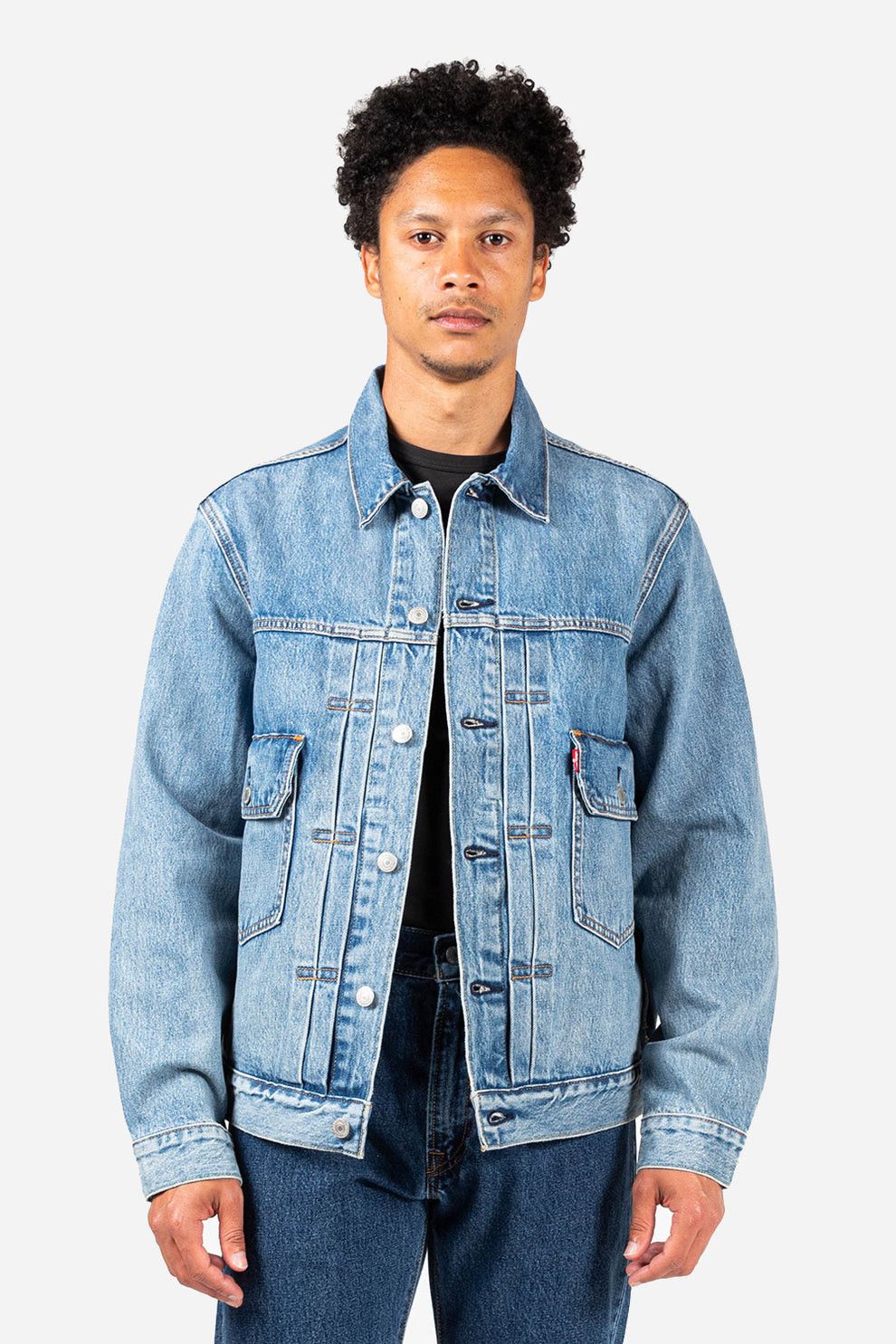 Levi's Levi’s Type 2 Sashiko Boro Repair Denim Trucker Jacket Size US S / EU 44-46 / 1 - 2 Thumbnail