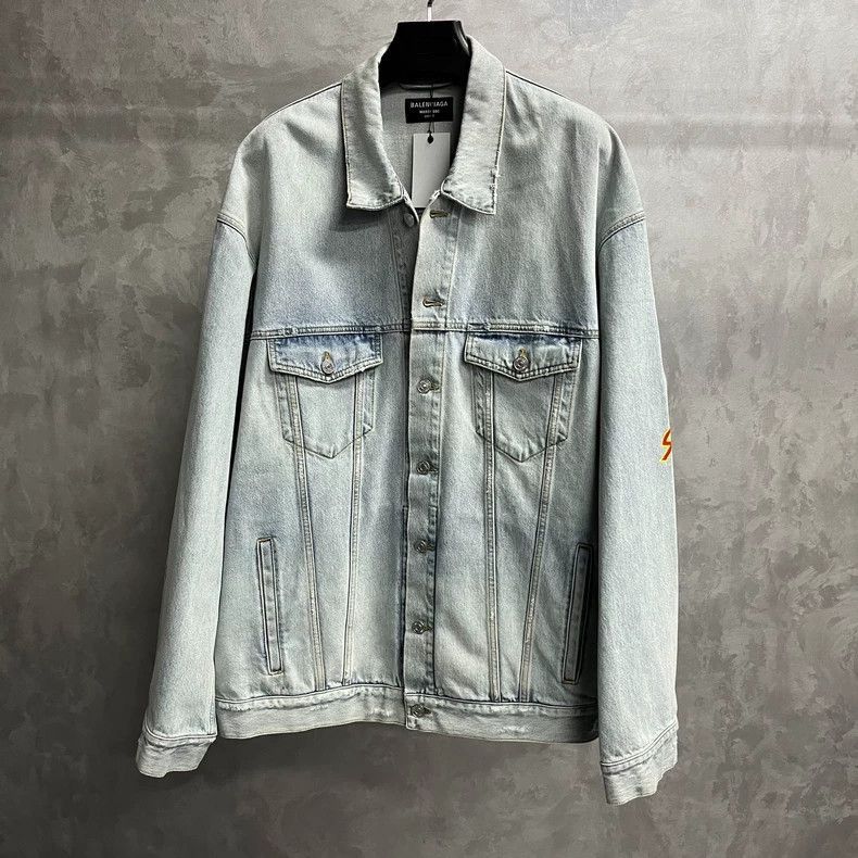 Balenciaga Balenciaga latest blue solid color lapel single breasted lo Size US L / EU 52-54 / 3 - 1 Thumbnail