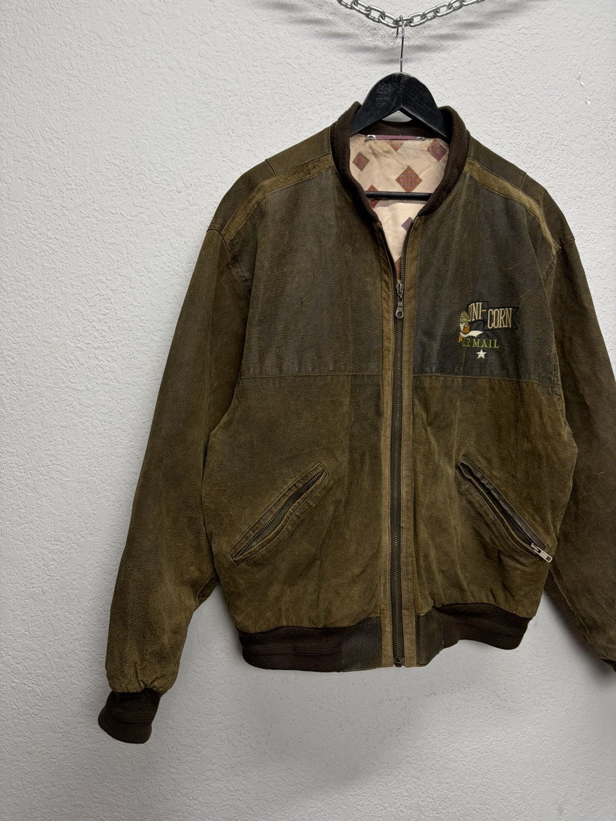 Hedi Slimane VTG Balenciaga Vibe Unicorn Air Mail Leather Fur Jacket 90s Size US M / EU 48-50 / 2 - 8 Thumbnail