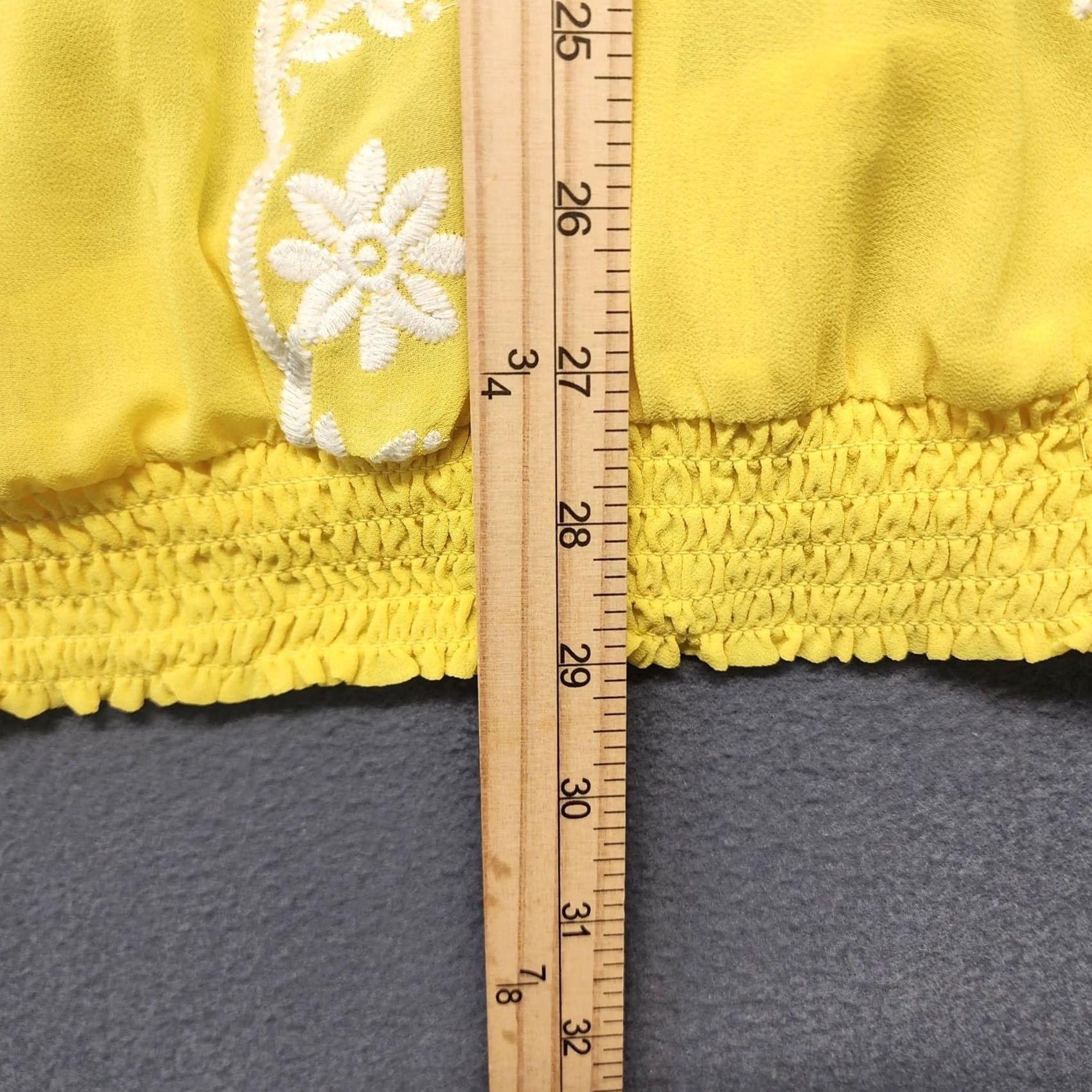 Torrid Torrid Top Womens 3XL Yellow Embroidered Peasant Boho Tassel Flutter Sleeve Shirt Blouse Womens +3XL Size XXL / US 16-18 / IT 52-54 - 5 Thumbnail