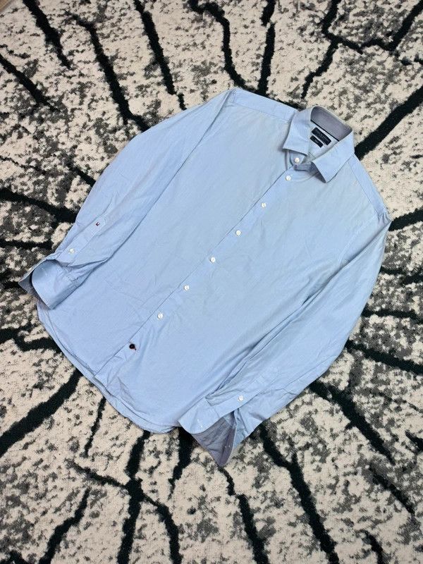 Tommy Hilfiger Tommy Hilfiger basic shirt, blue, elegant, checkered logo, M Size US M / EU 48-50 / 2 - 2 Thumbnail