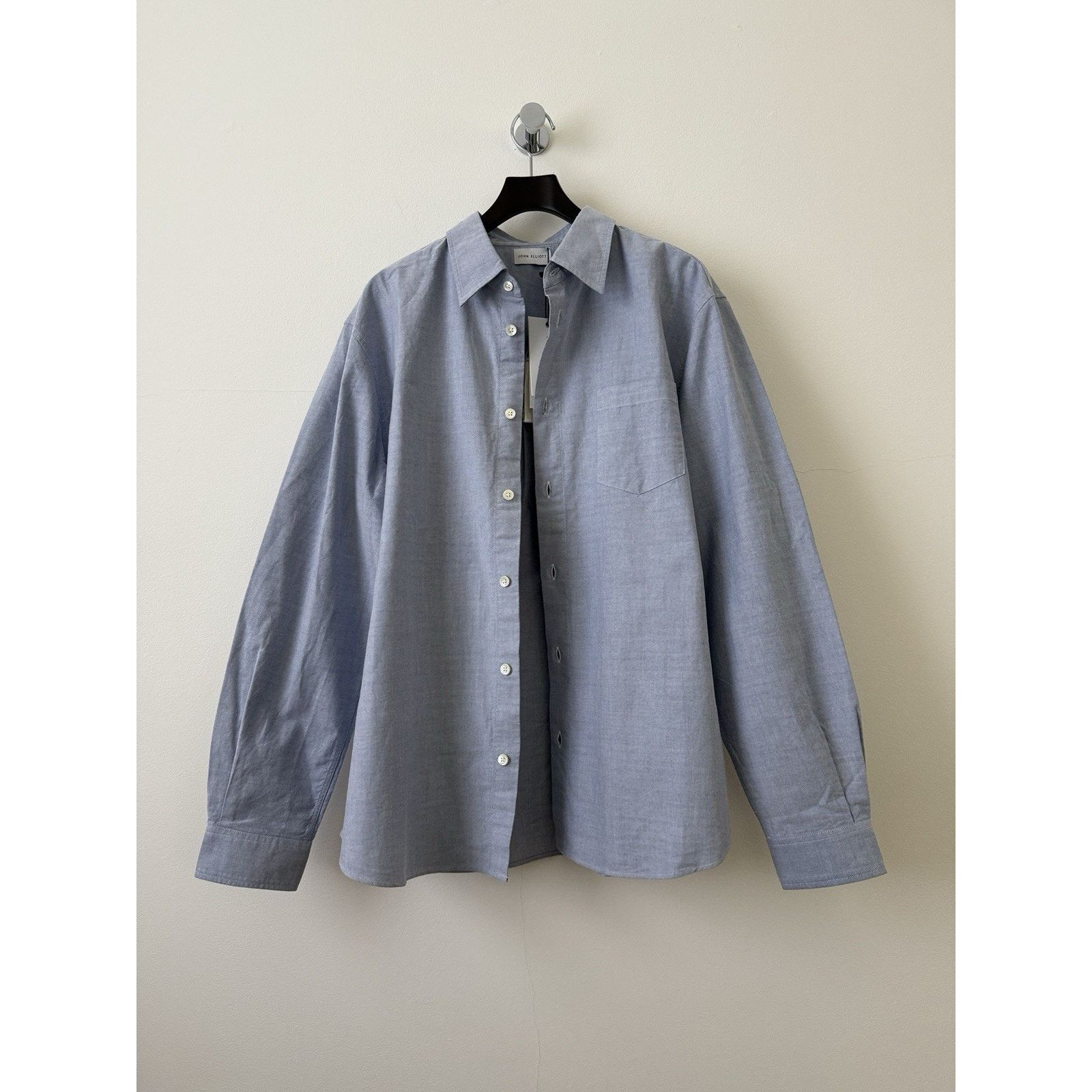 John Elliott NEW Blue Oxford Cloak Button Up Size US M / EU 48-50 / 2 - 3 Thumbnail