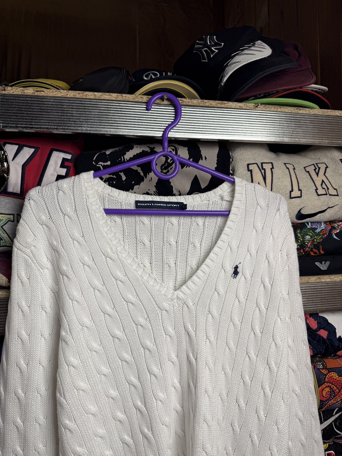 Polo Ralph Lauren RALPH LAUREN White Sweater V-neck Size XL / US 12-14 / IT 48-50 - 3 Thumbnail
