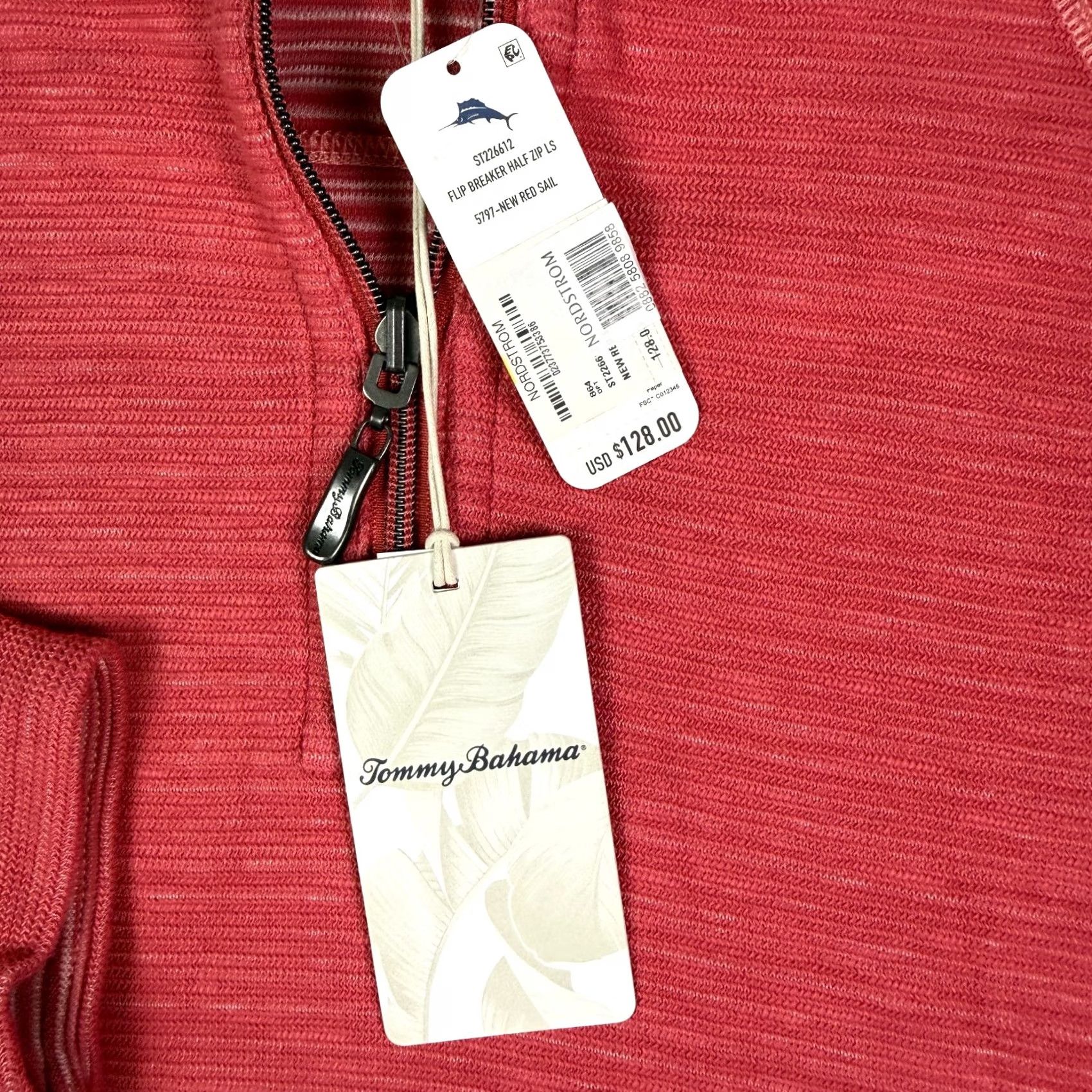 Tommy Bahama Tommy Bahama Flip Breaker 1/2 Half Zip Pullover Mens M Red Sail Reversible Sweater Size US M / EU 48-50 / 2 - 3 Thumbnail