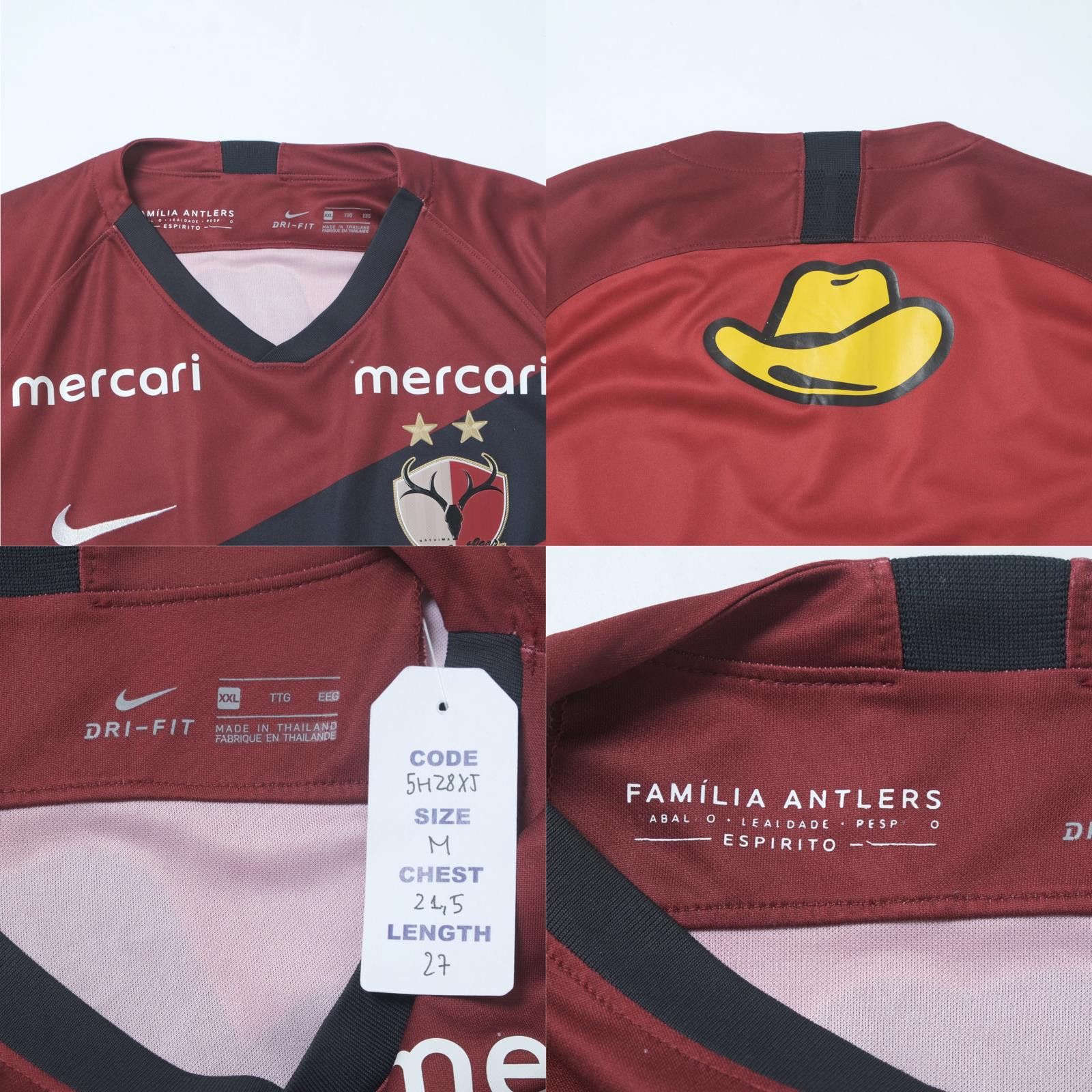 Nike 2020/21 Kashima Antlers Home Shirt J-League (M) Size US M / EU 48-50 / 2 - 4 Thumbnail