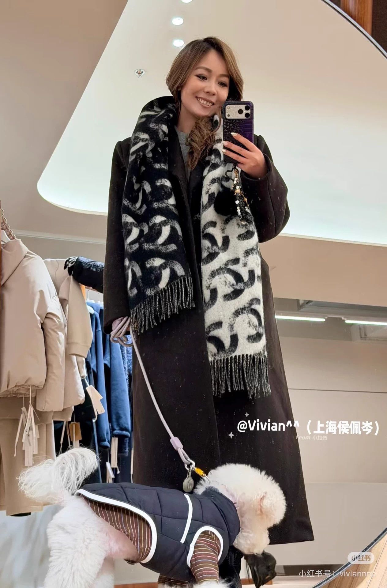 Chanel Chanel 25K B&W Double-Faced Cashmere Shawl CC Tassels New Size ONE SIZE - 6 Thumbnail