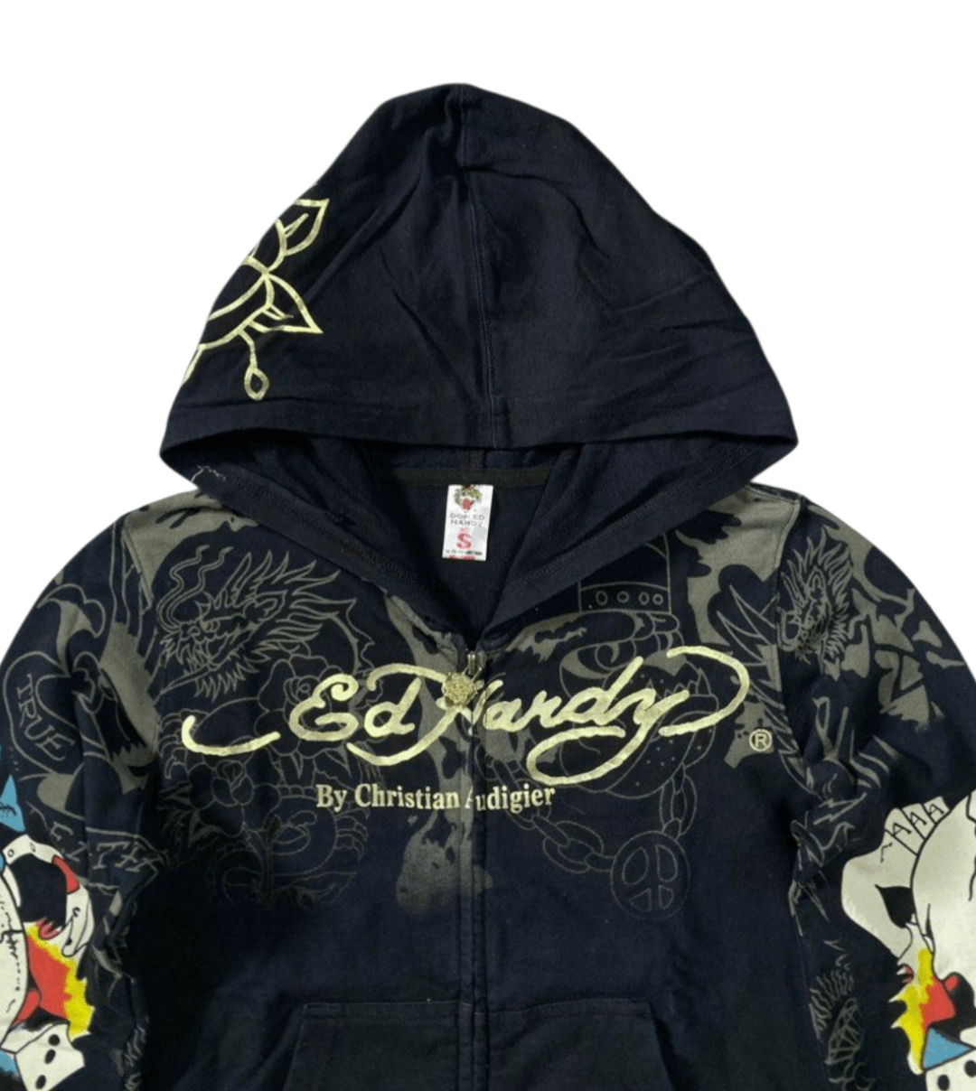 Christian Audigier Edhardy Zip Hoodie Full Print Size S / US 4 / IT 40 - 3 Thumbnail