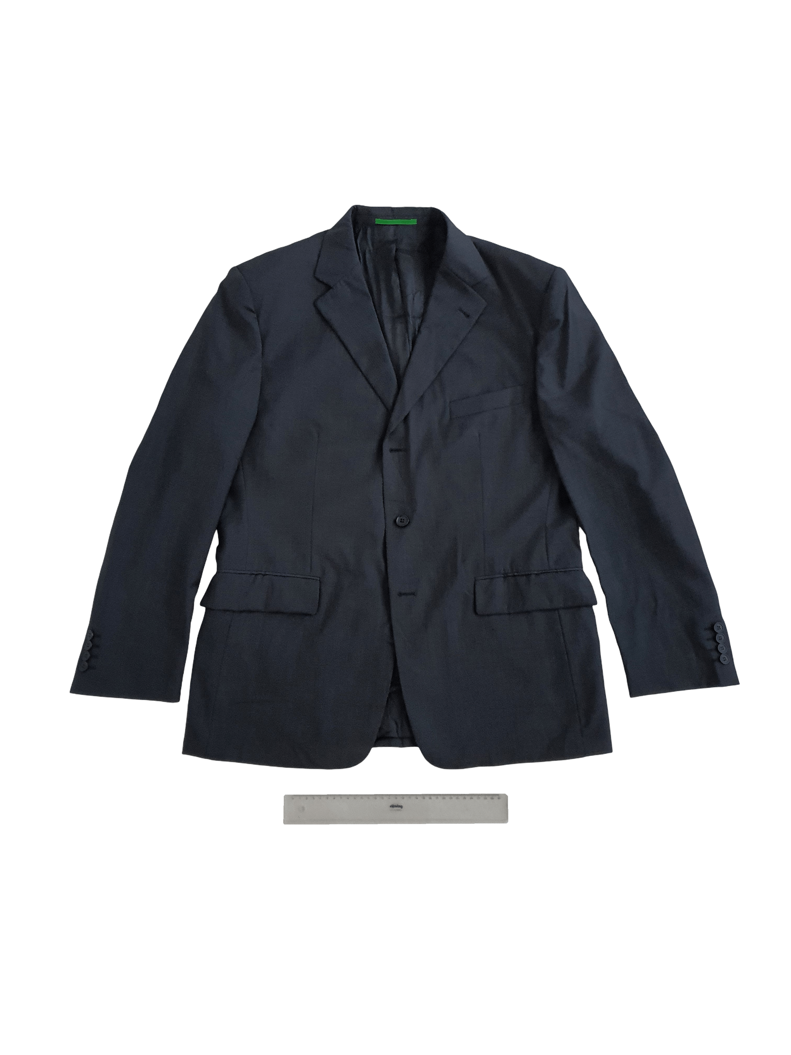 Carven Sports Coat Suit Jacket - Navy Micro Herringbone Size 48R - 1 Thumbnail
