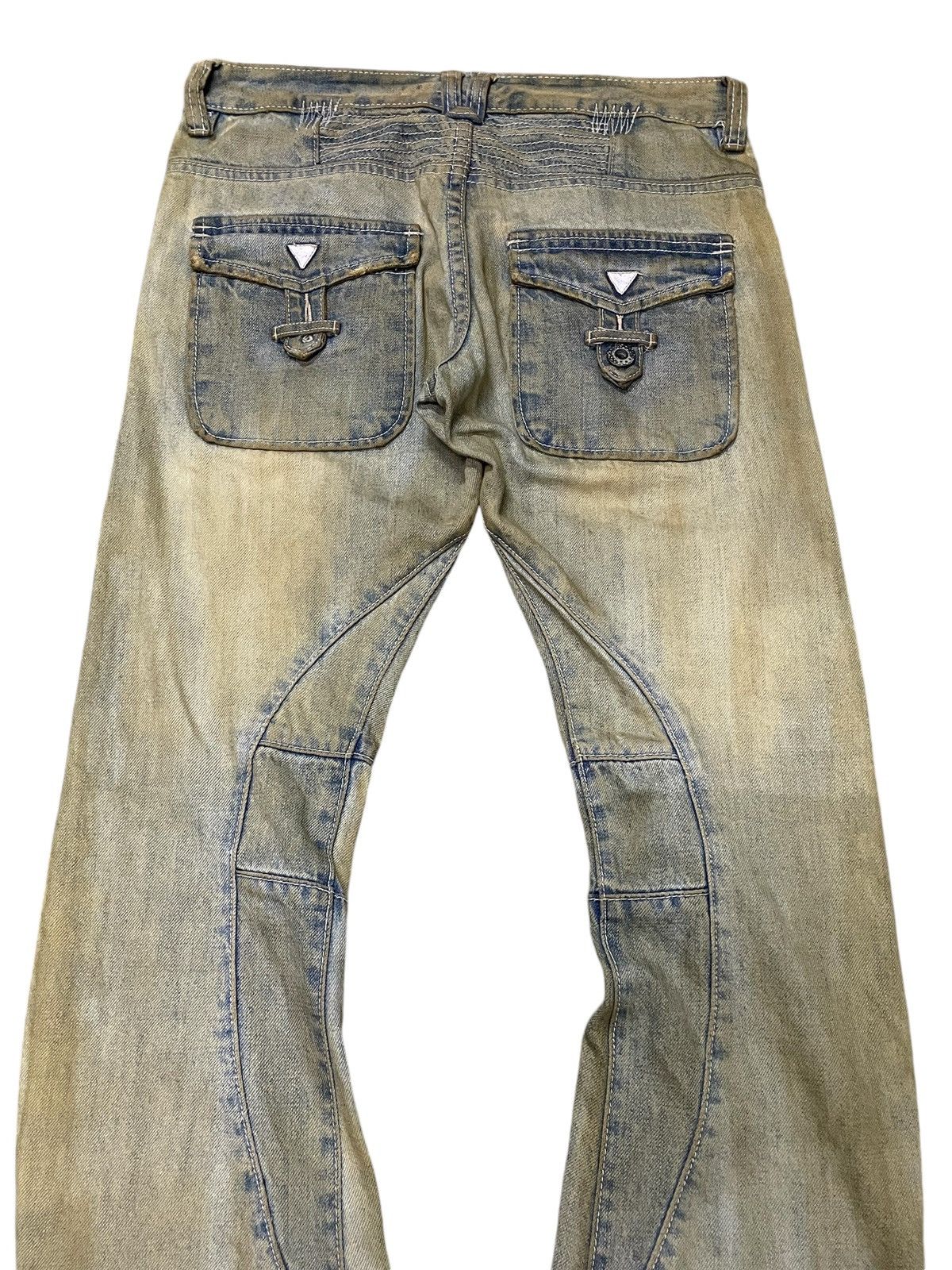 45rpm × Kapital R By 45rpm Asymmetry Muddy Curved Leg Stacked Jeans Size US 30 / EU 46 - 11 Thumbnail