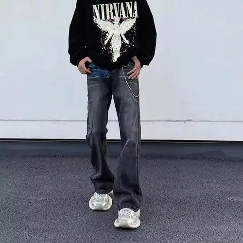 Japanese Brand Retro high street hip hop draped workwear bootcut jeans Size US 32 / EU 48 - 2 Thumbnail