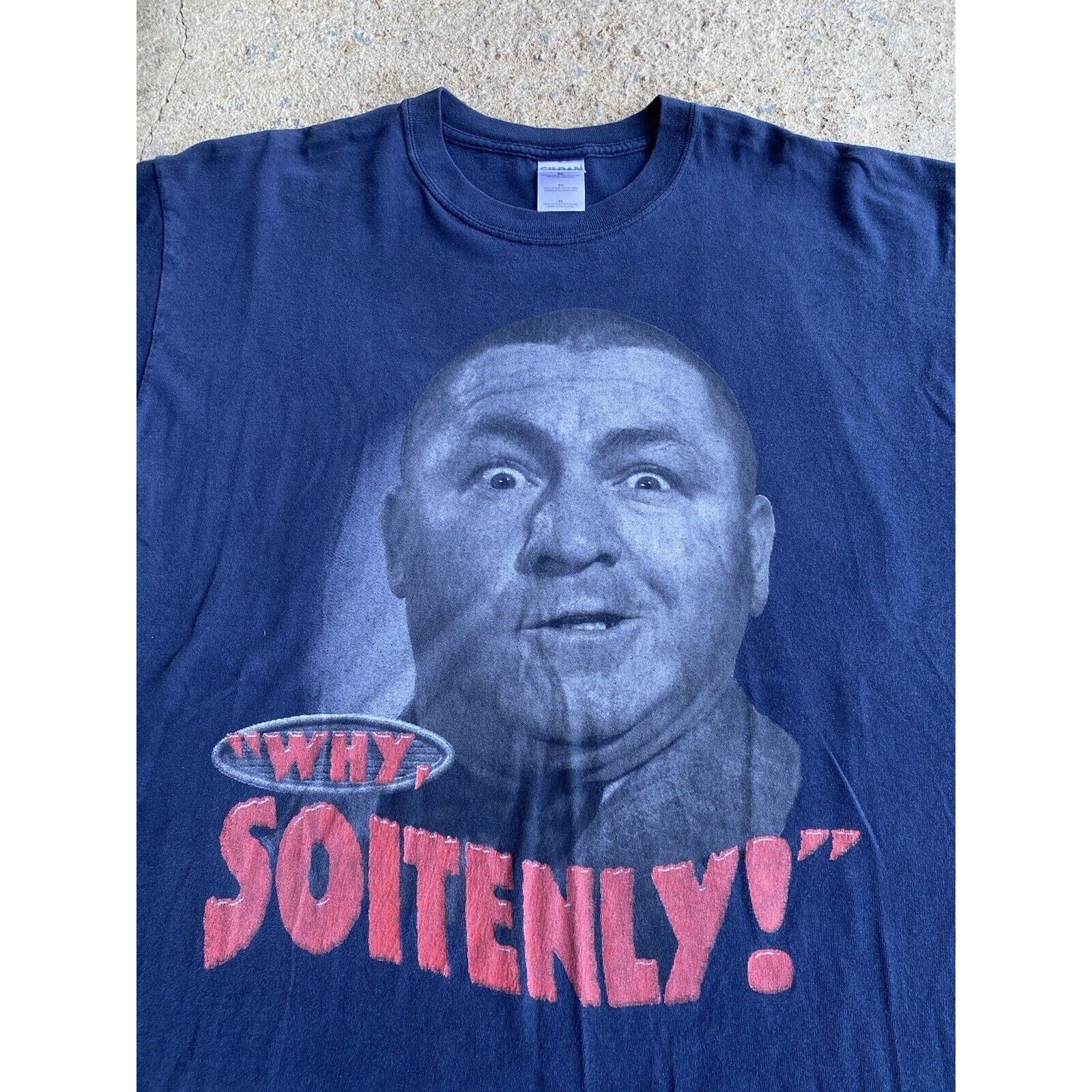 Vintage Vintage Curly Three Stooges TV Promo Shirt Why Soitenly Size US XL / EU 56 / 4 - 3 Thumbnail