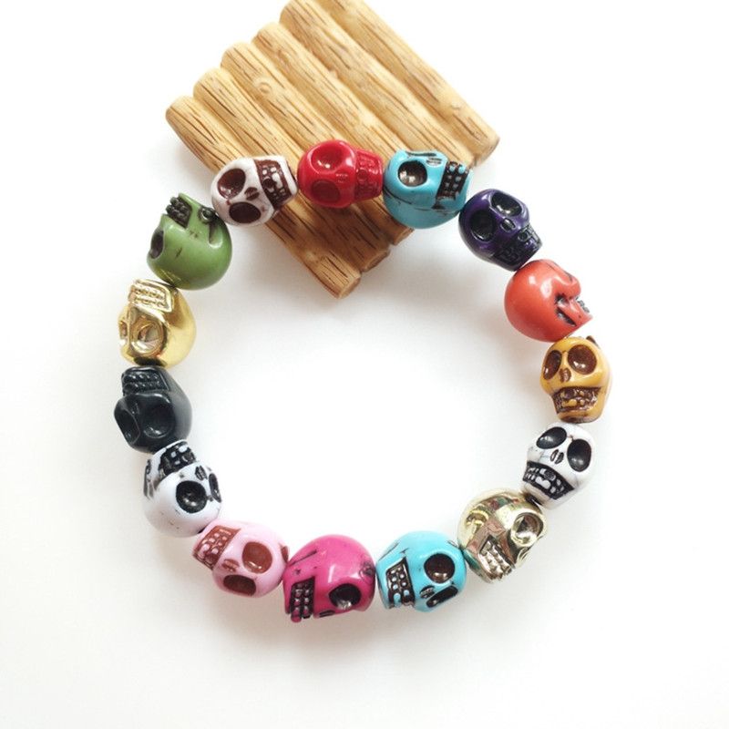 Jewelry Colourful Skull Elastic Bracelet Size ONE SIZE - 3 Thumbnail